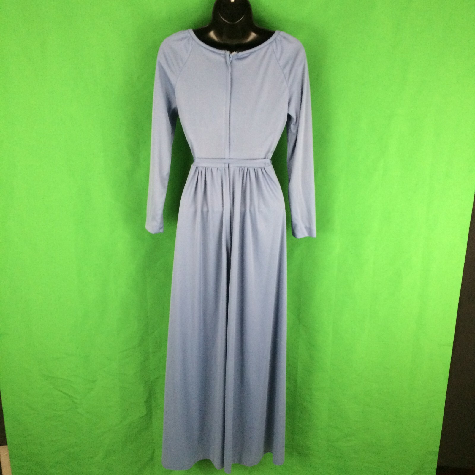Vintage 70’s House of Bianchi Blue Maxi Dress, XS 32 Bust 24 Waist