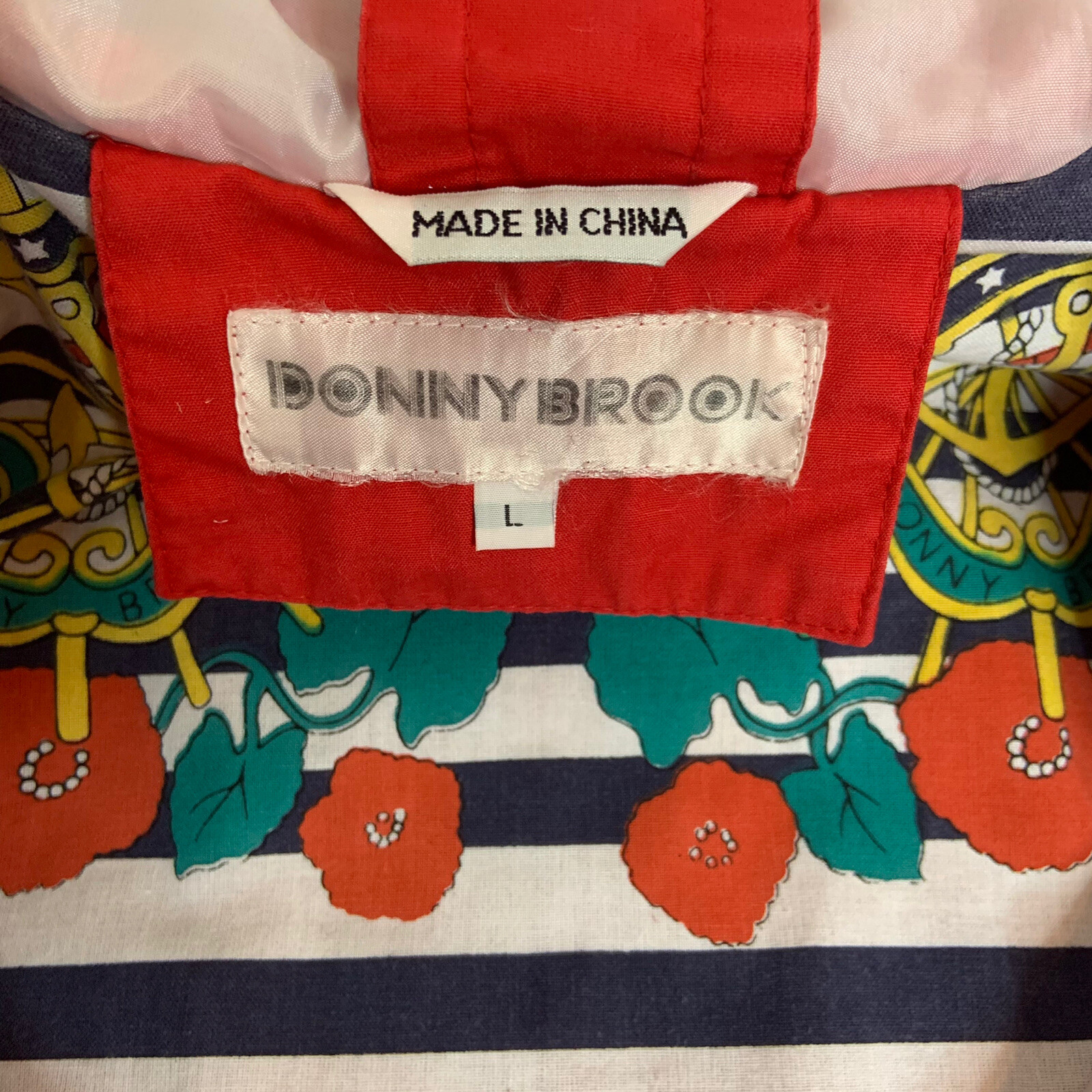 Vintage Donny Brook Nautical Sailor Red Anorak Coat Jacket Women’s Size Large