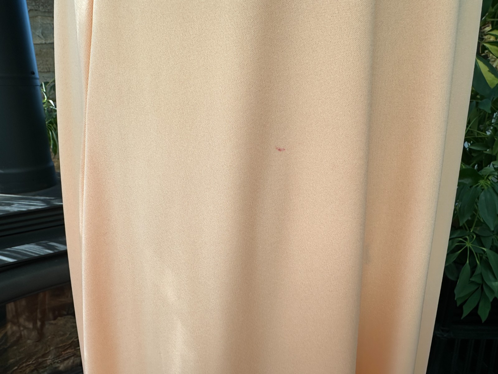 Vintage 1970s Peach Knit and Lace Formal Maxi Dress