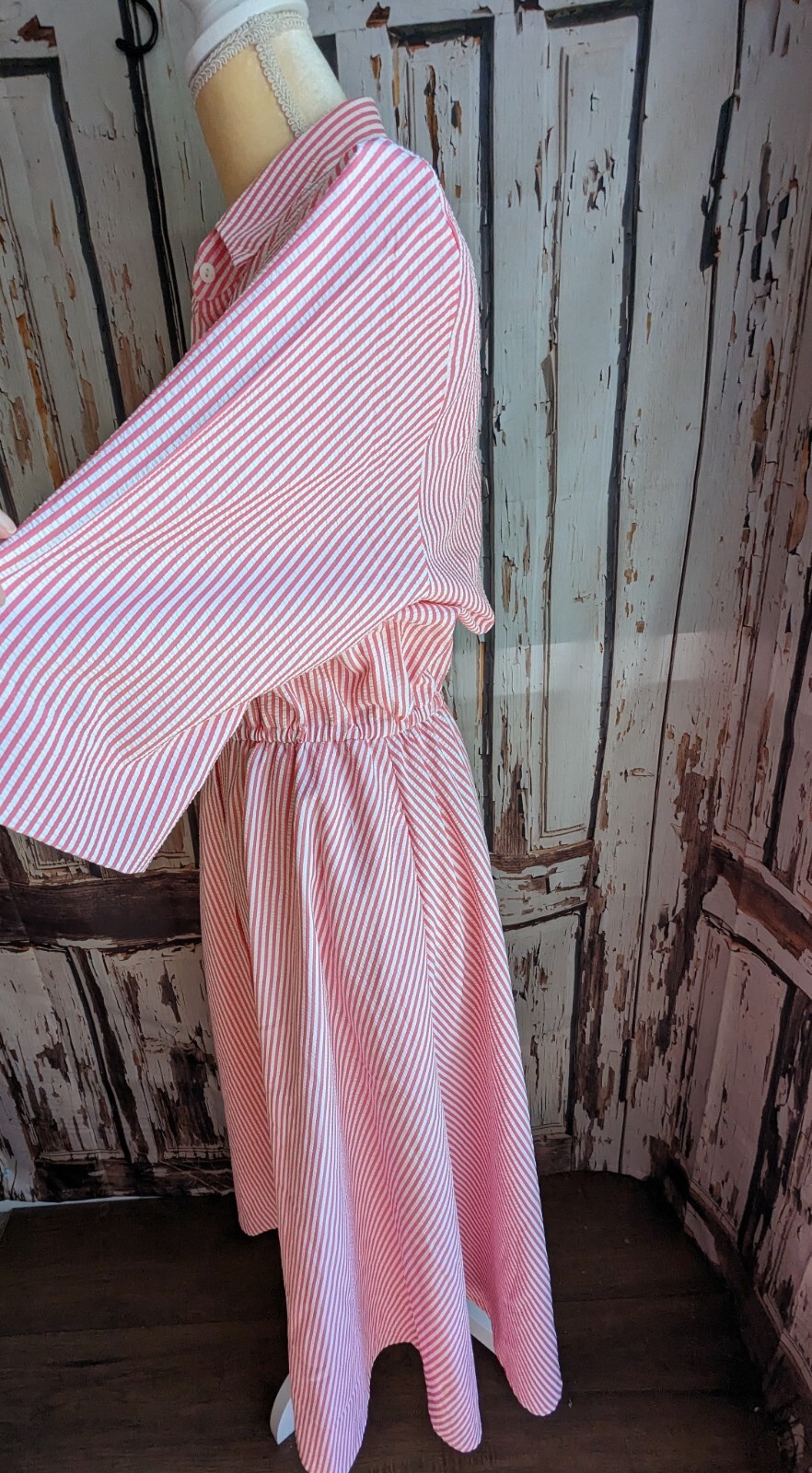 Vintage The Tog Shop Candystriper Buttondown Shirt Dress 10