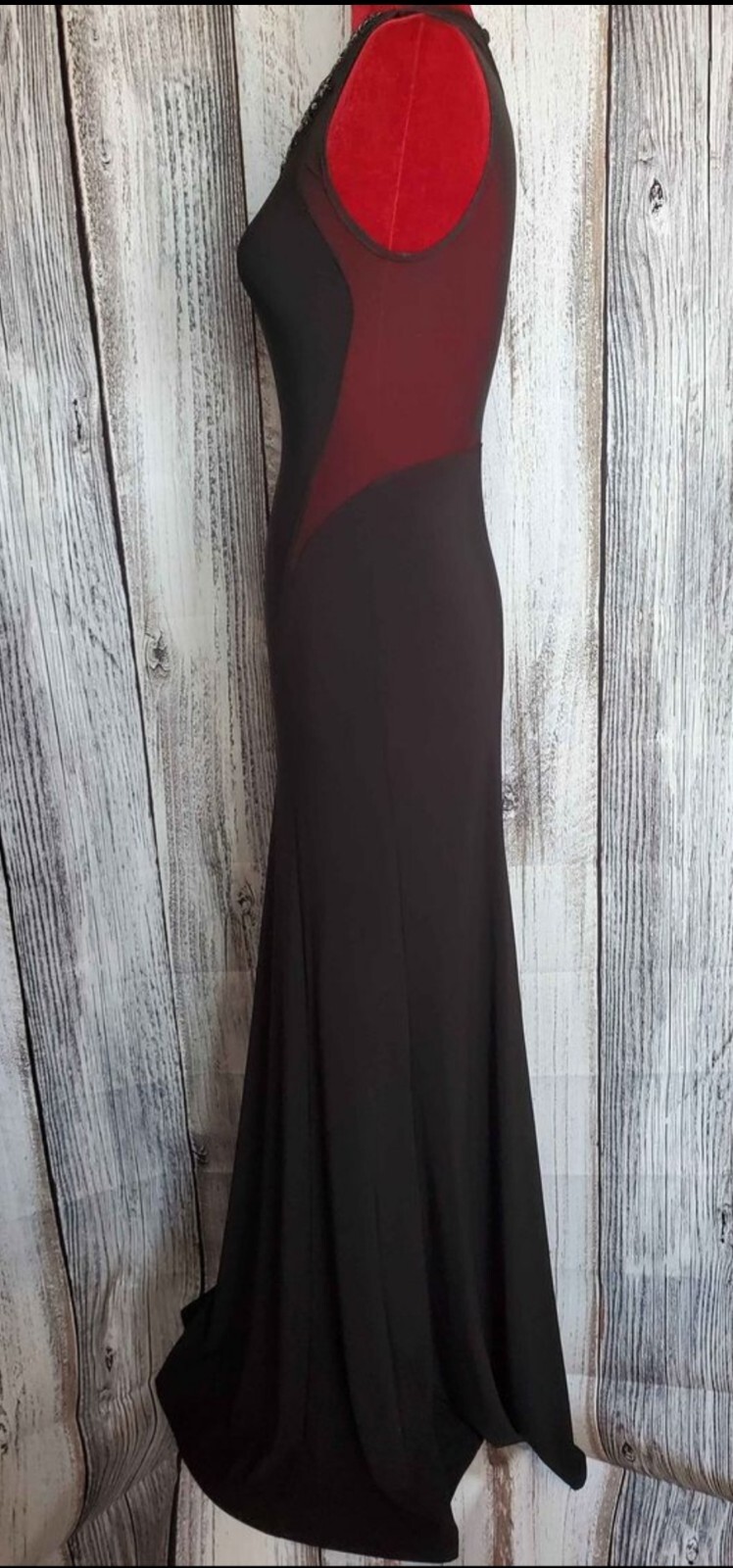 B Darlin Formal Dress Y2K Retro Black Sheer Cutout Mesh Avant Garde Small
