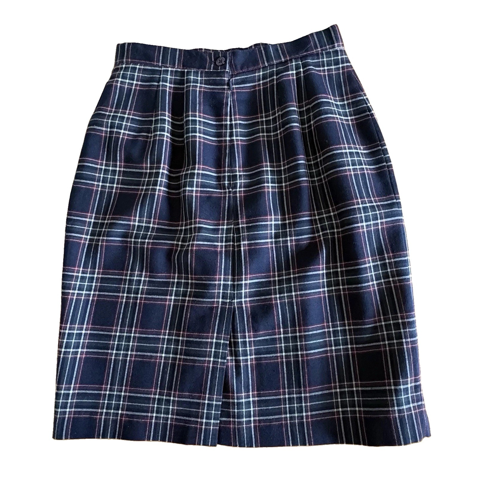 Vintage 90s Charter Club Wool Plaid Skirt Menswear Made In USA Size 10P