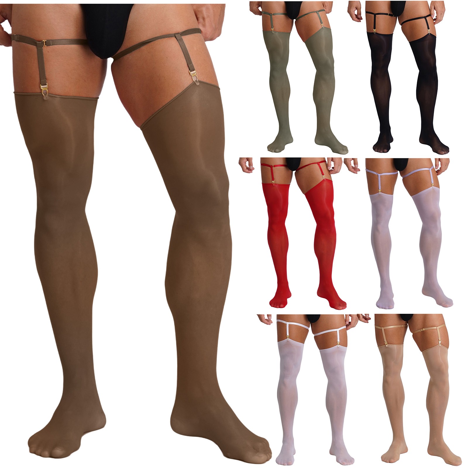 Mens Socks Raves Stockings Adjustable Thigh Bands Nightclub Cosplay Non-Slip