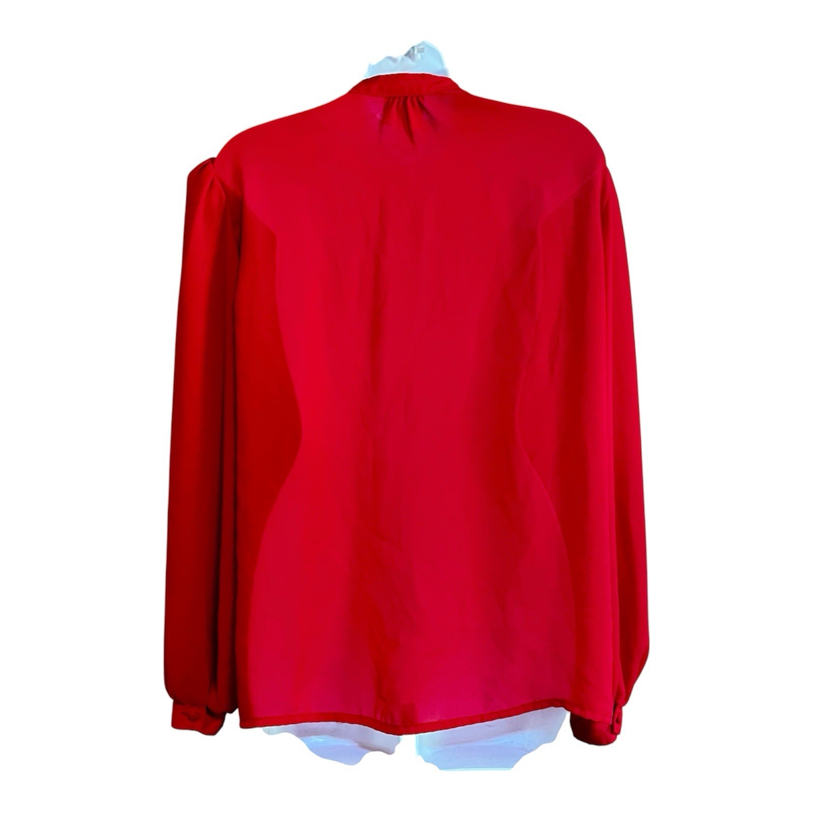 Vtg Red Christmas Perrie Lamonte California Kitten Y2K Bow Top Shirt Long Sleeve