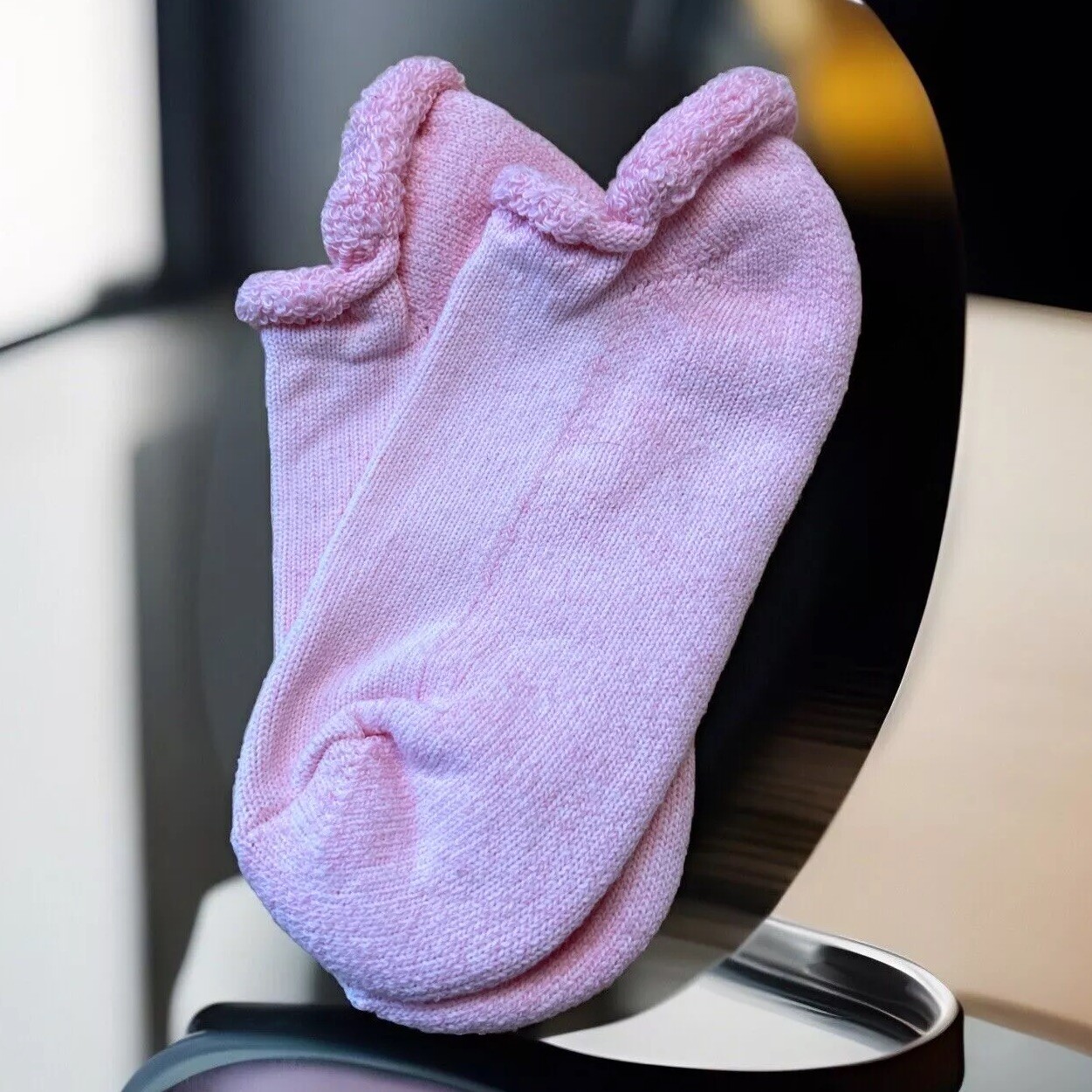 VTG Women’s Pink Socks Acrylic Blend Roll Top NOS 80s 90s Size 9-11 USA Made