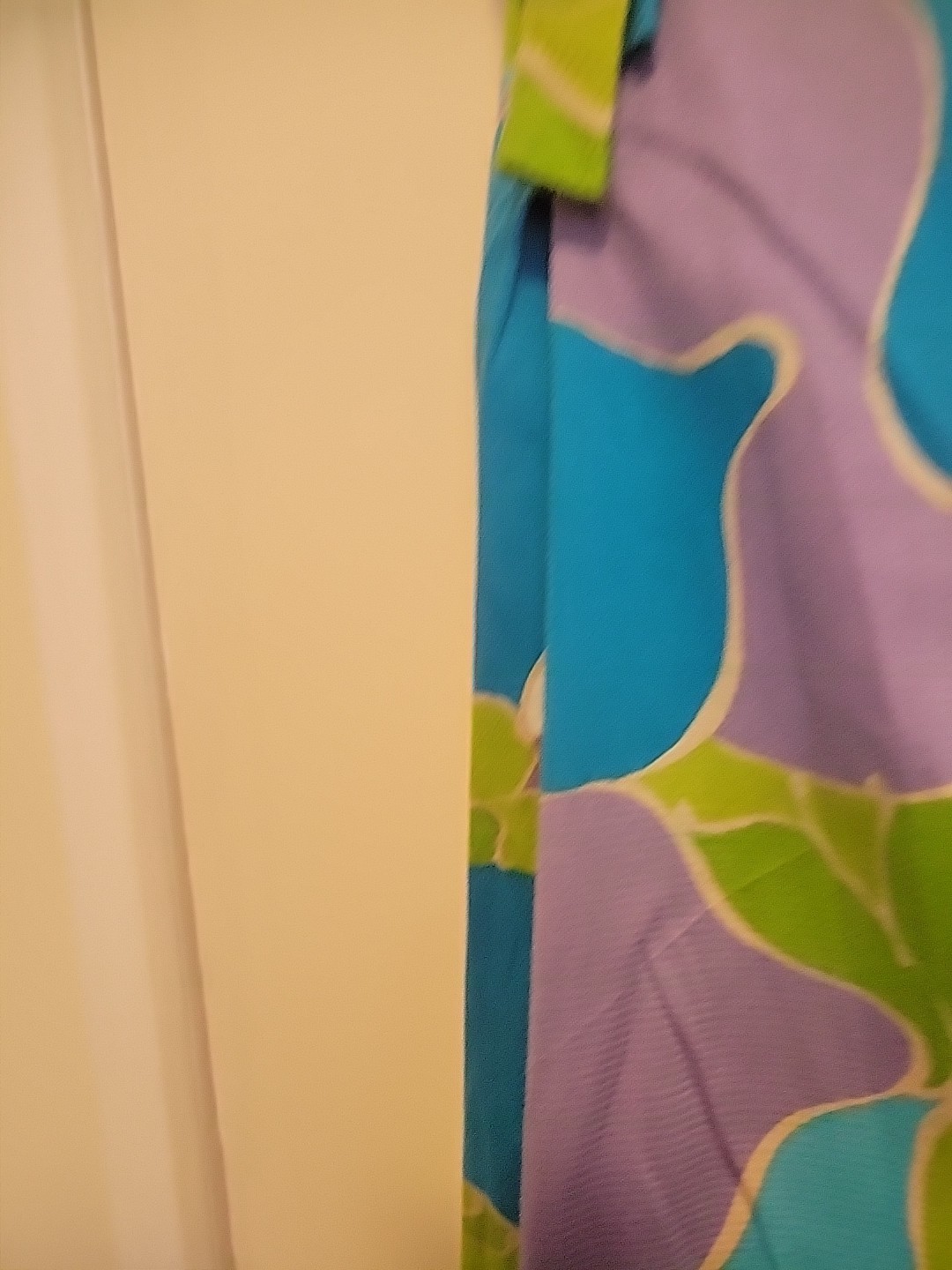 Vintage 90s Norma Maier’s Hawaiian Dress Cotton Med Green Blue Purple