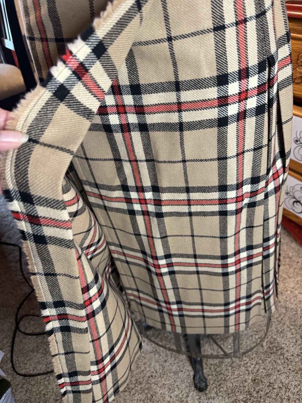 Vintage Women’s UK Made Nova Check Wool Cape Coat Skirt Suit UK14/US12