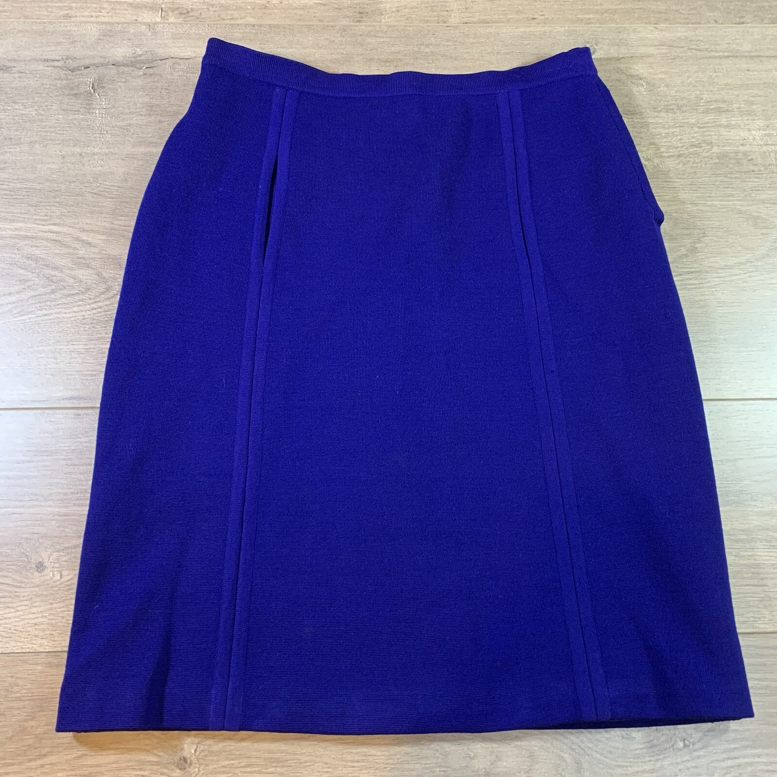 Vintage Gino Paoli Italy Mod Skirt 1960’s 100% Wool Womens Blue Lined Italy