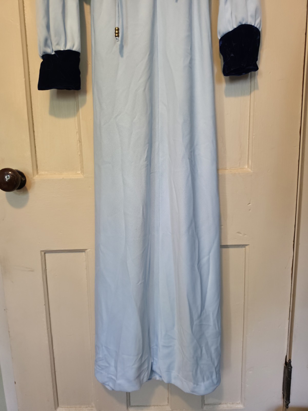 Vintage Montgomery Ward Rayon Velvet Blue 2 Piece Dress – See Tag For Size