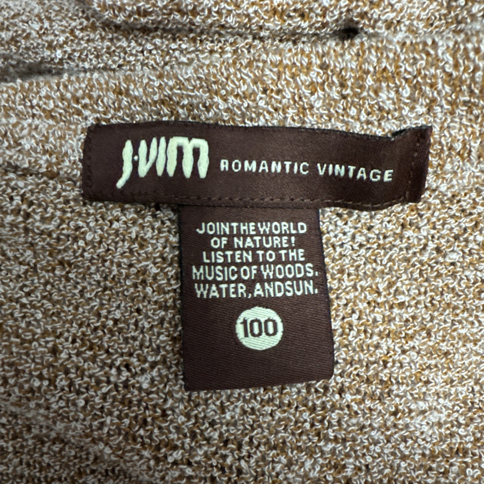 JVIM Romantic Vintage Pullover Brown Mesh Women’s Size 8-10 (Korean Size 100)