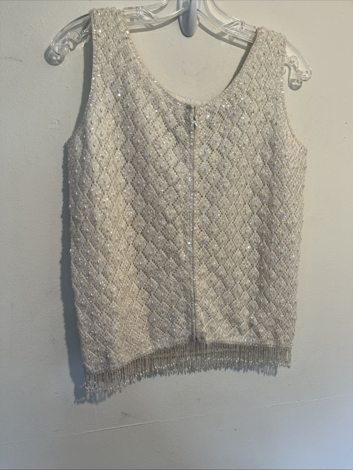 Vintage Voquemont 38 100% Pure Wool Handmade Sequin Top