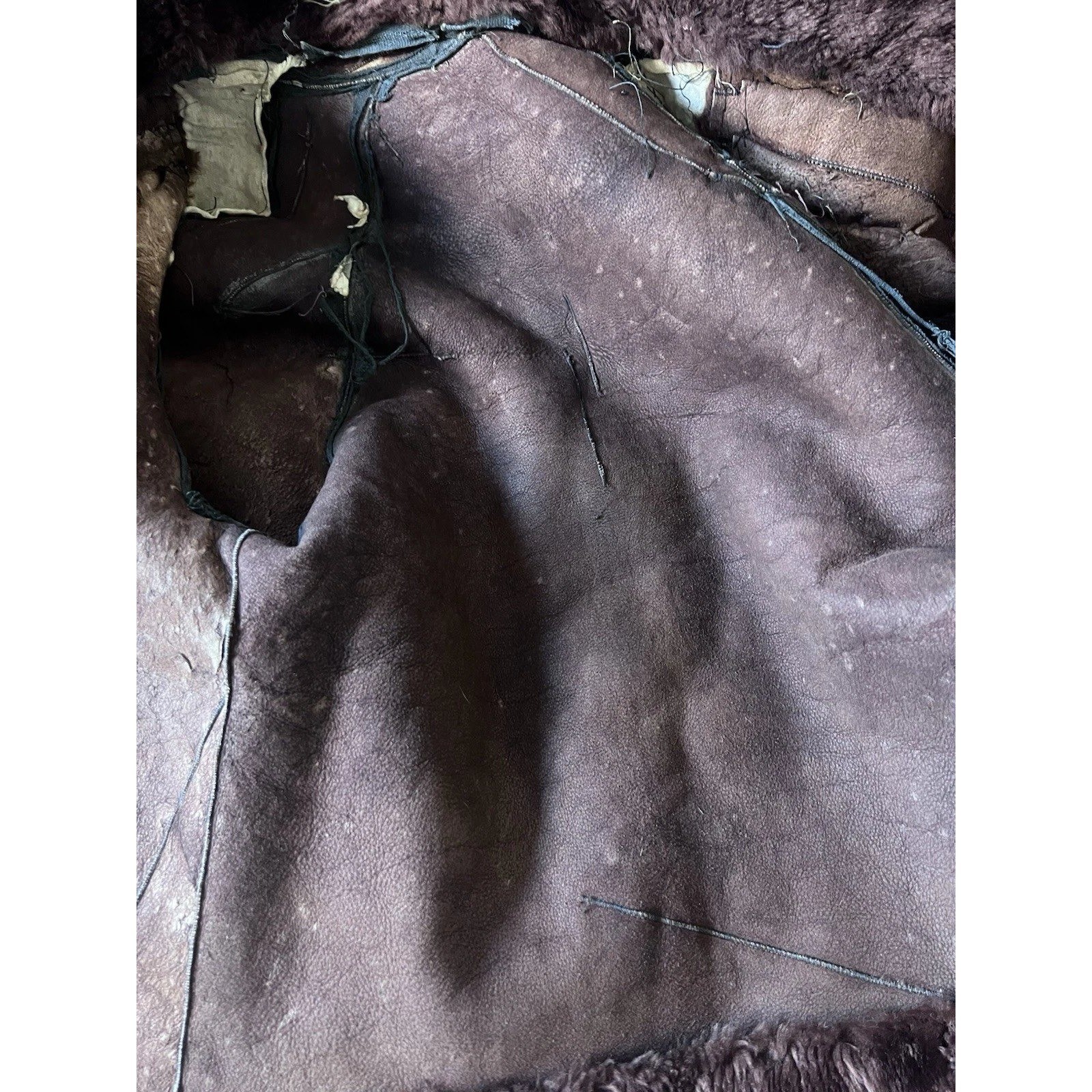 Vintage Chocolate Brown Faux Fur Cropped Jacket Bolero Open Front 1950s Style