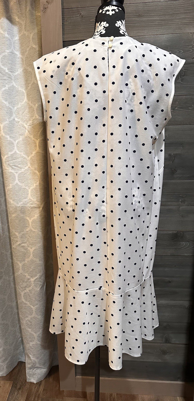 Vintage 1980s Tabby II Polka Dot 2pc Sheath Dress & Duster Jacket Set Size 16W
