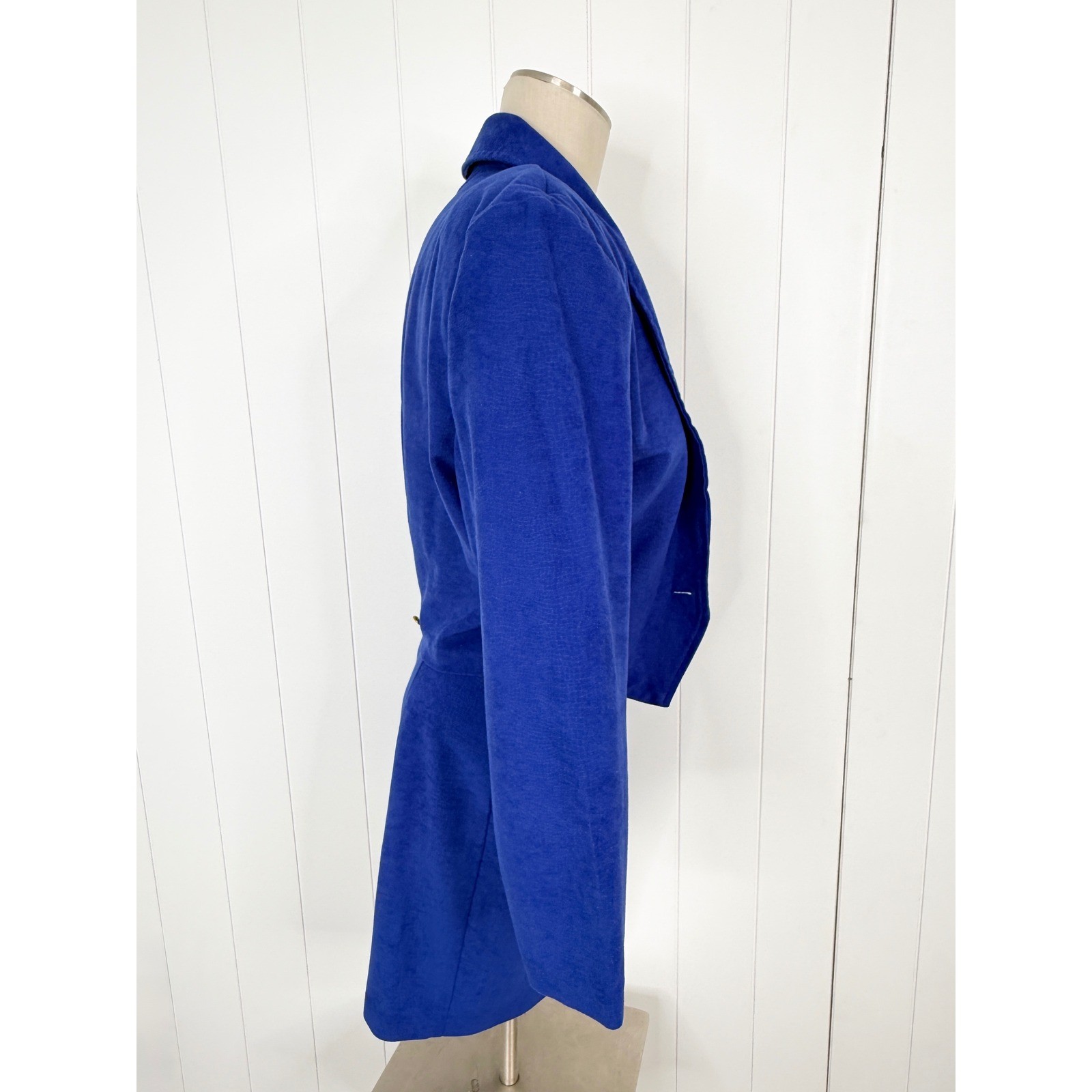 Vintage By Choice A Byer Royal Blue Skirt Suit Women Size 3 80s Power Suit Crop