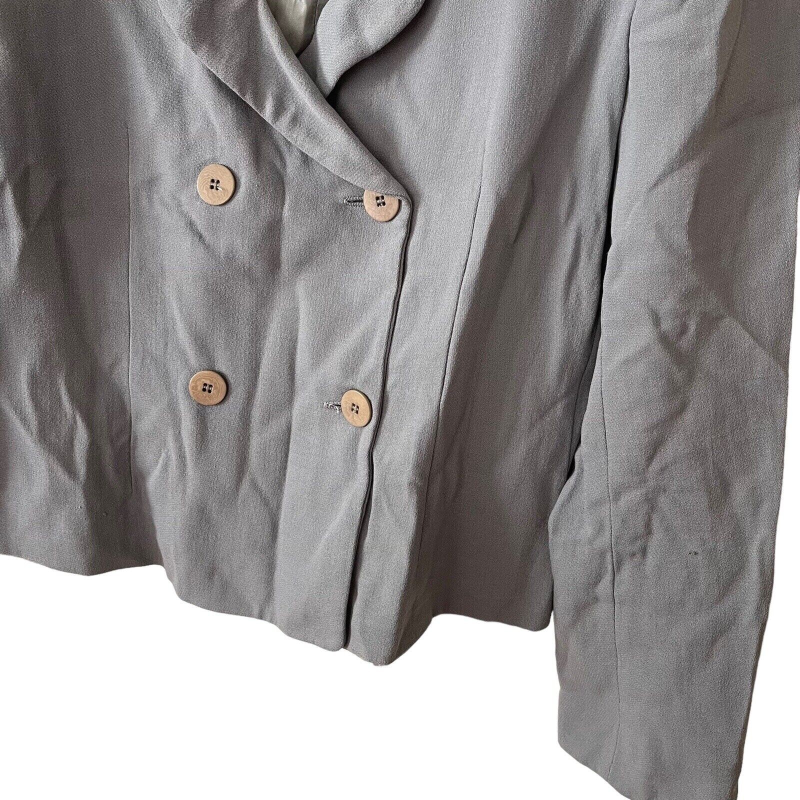 Giorgio Armani Le Collezioni US 10 Blazer Jacket Womens Vintage Wool Blue Gray