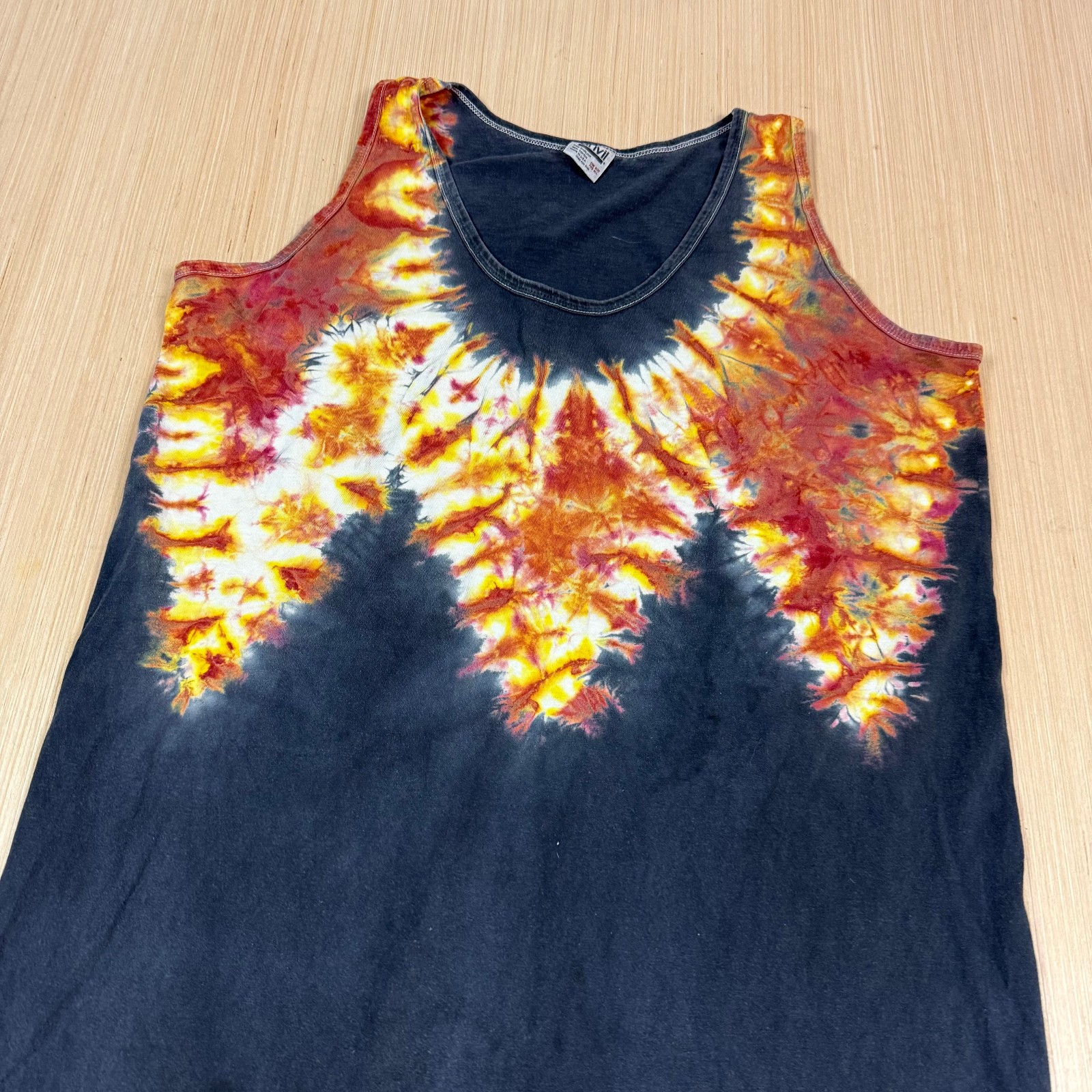 Vintage 90s Tie Dye T Shirt Dress Hippie Mumu Beach House One Size Fits All