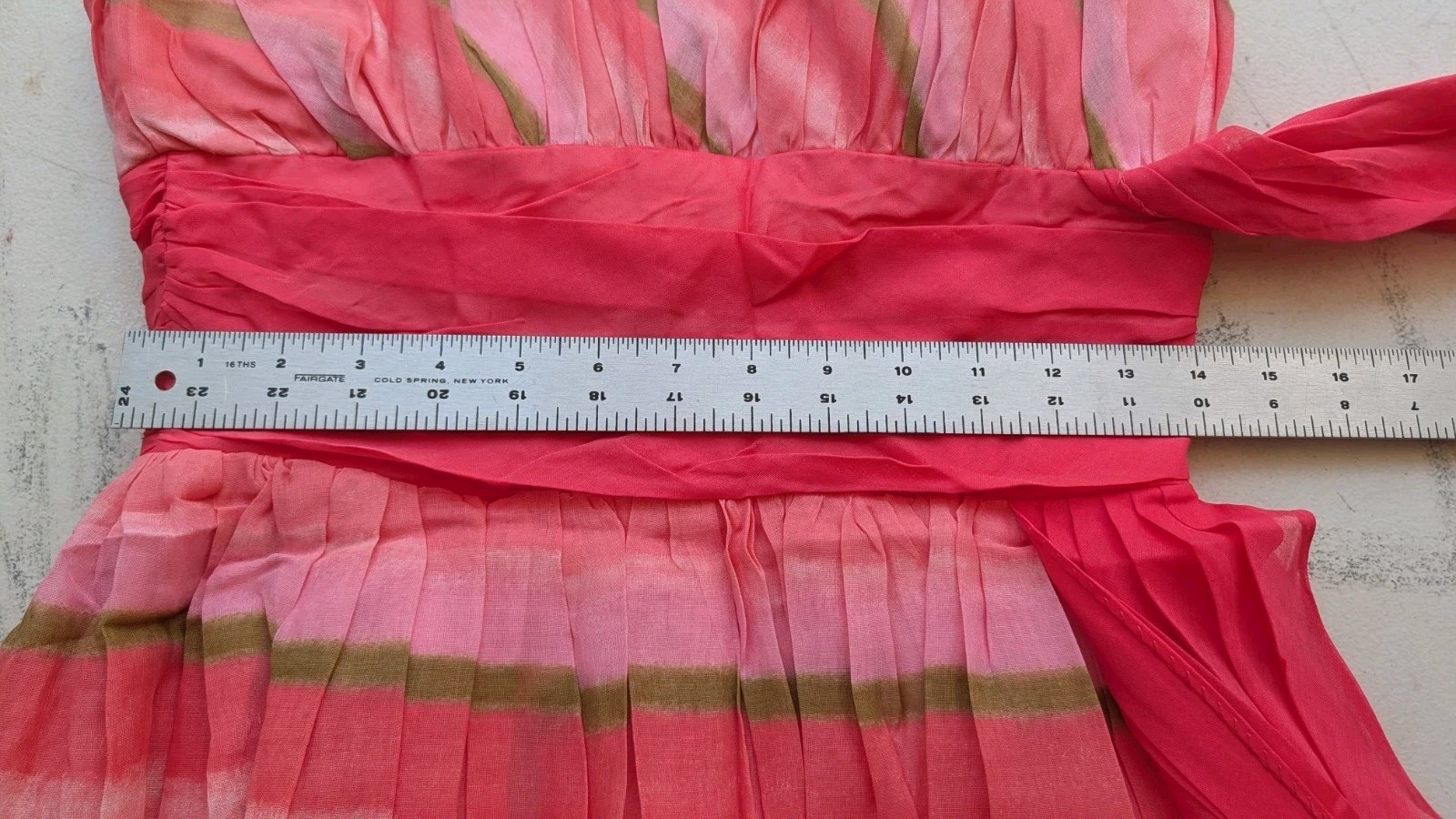 1950s Prom Dress Bright Colors Watermelon Pink Green