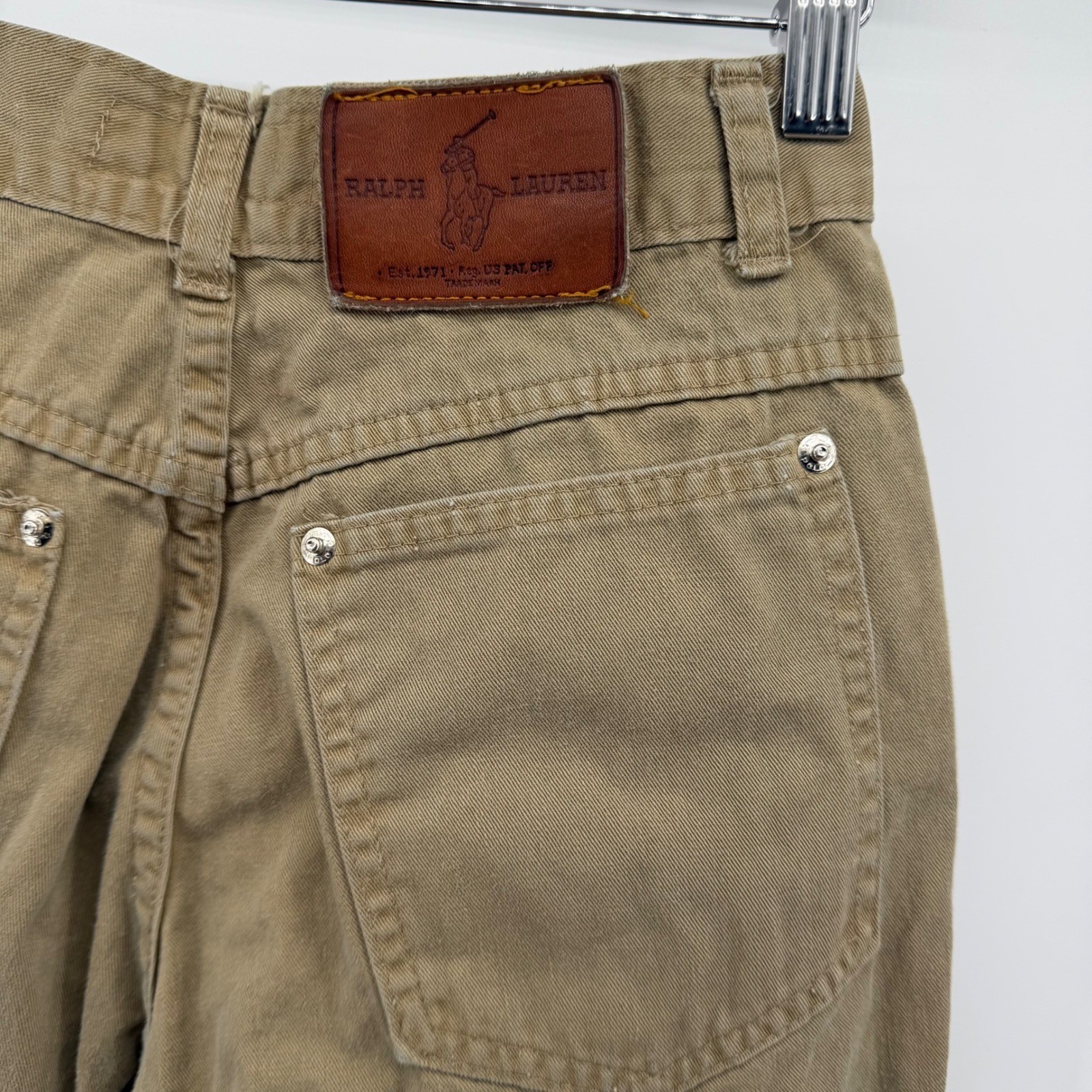 Ralph Lauren Twill Pants Women’s 8 Tan Khaki Vintage USA Straight Leg Cotton