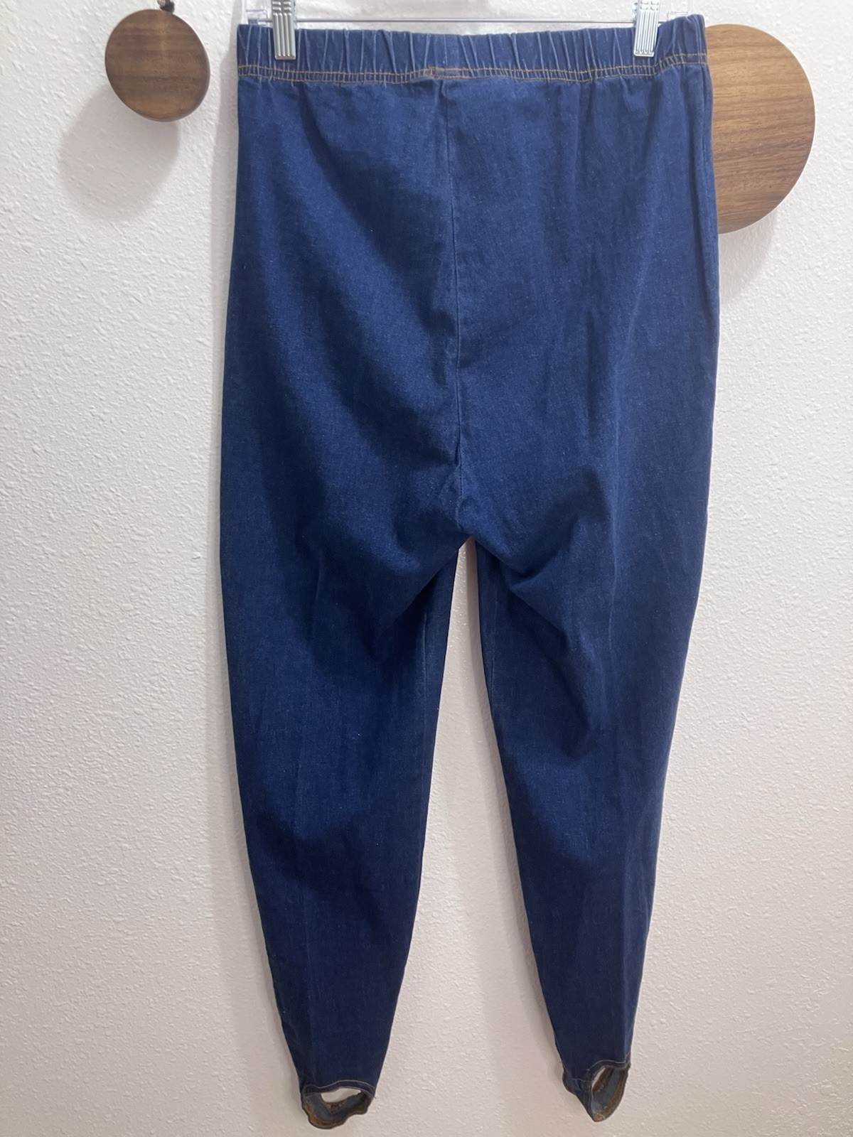 Vintage 1980s Stampede Blue Denim Stirrup Jeggings Womens Size 18W Made In USA