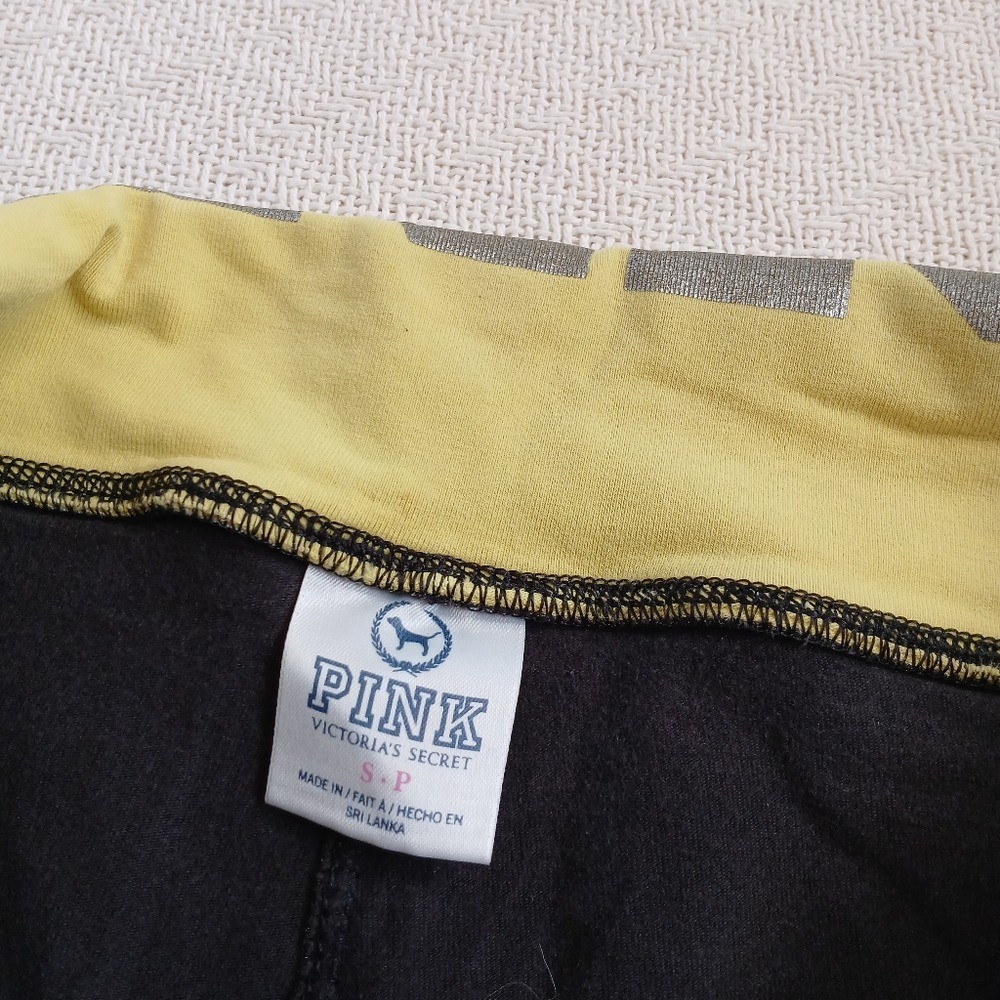 PINK ’10 cotton foldover waistband legging pants y2k yoga vintage foil small