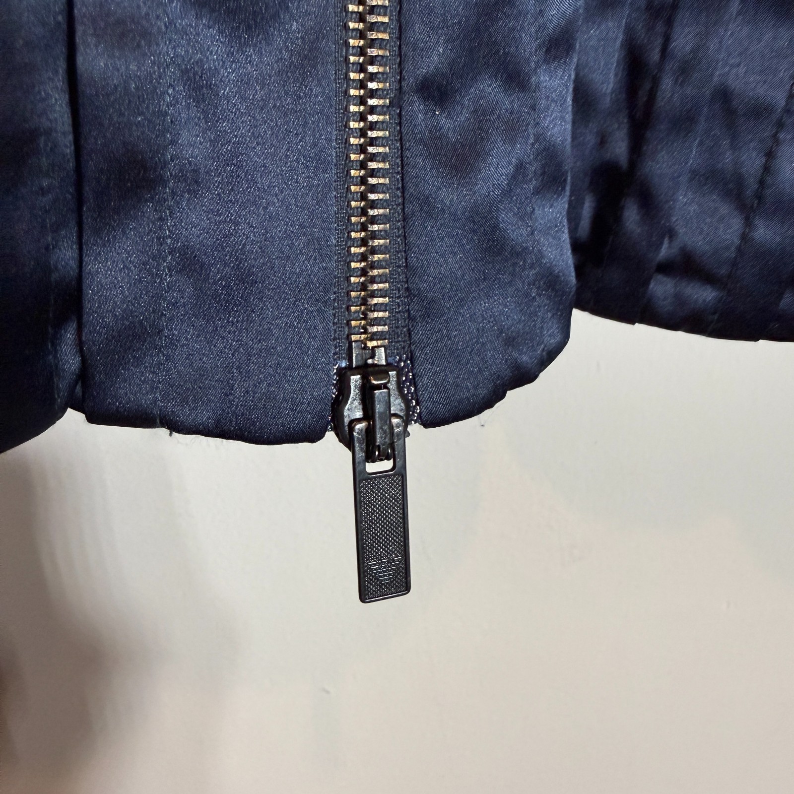 Vintage Emporio Armani Runway Tuxedo Pleated Full Zip Jacket Women’s Large Blue