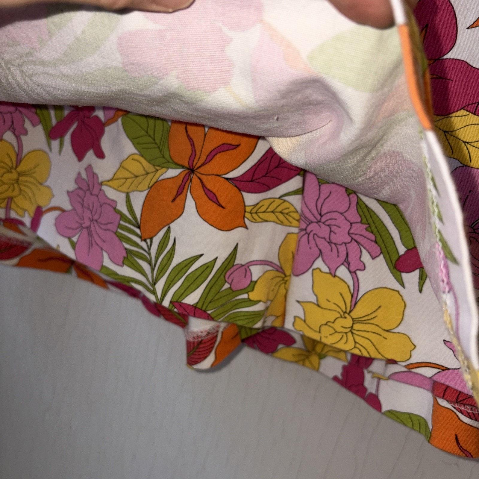 Vtg Briggs Canvas Skort Skirt 90s Sz M 10 Colorful Tropical Floral Preppy Resort