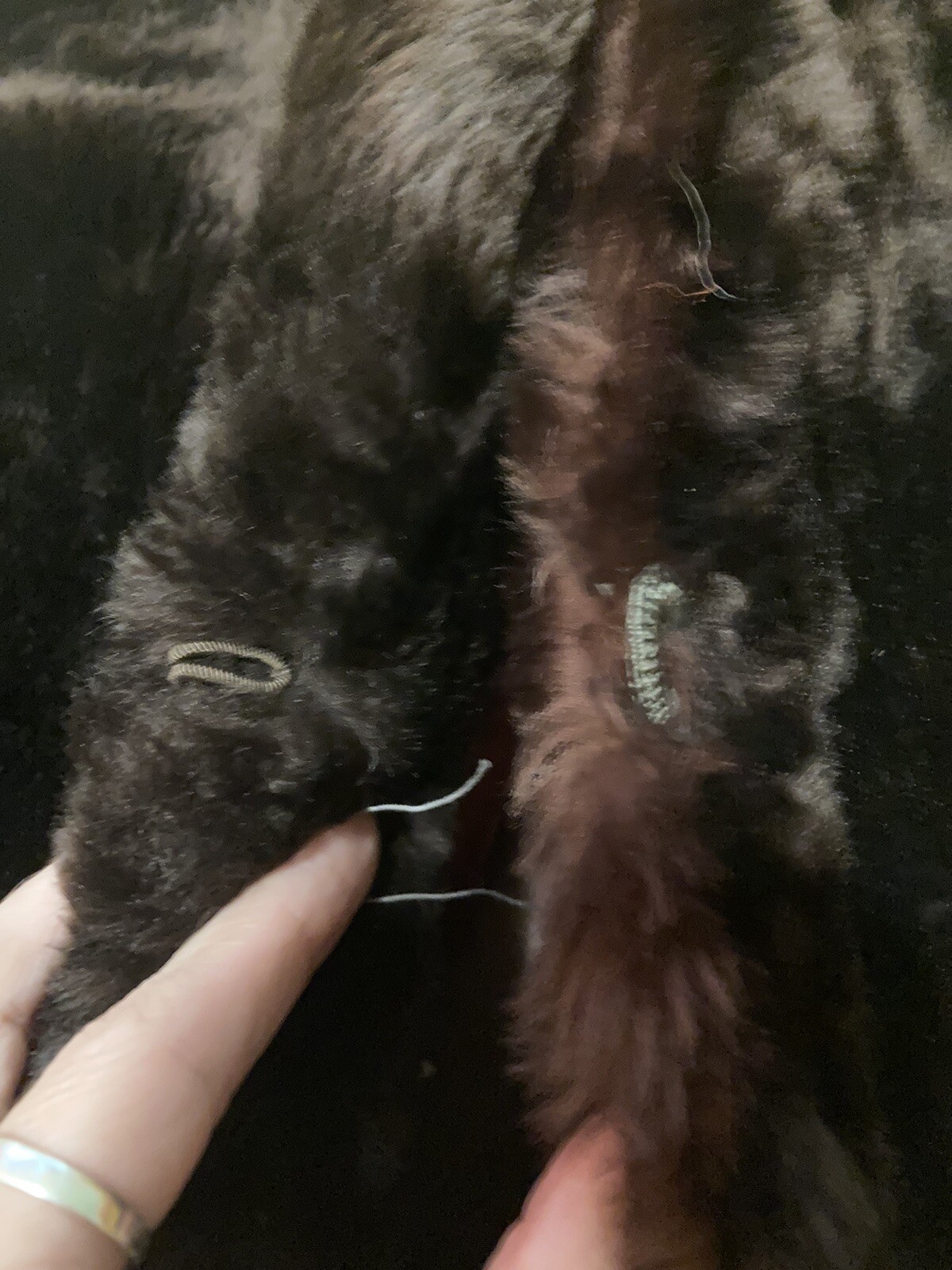 Vintage Genuine – Mouton Lamb Shearling Fur – Reddish Brown Cropped Coat – S/M