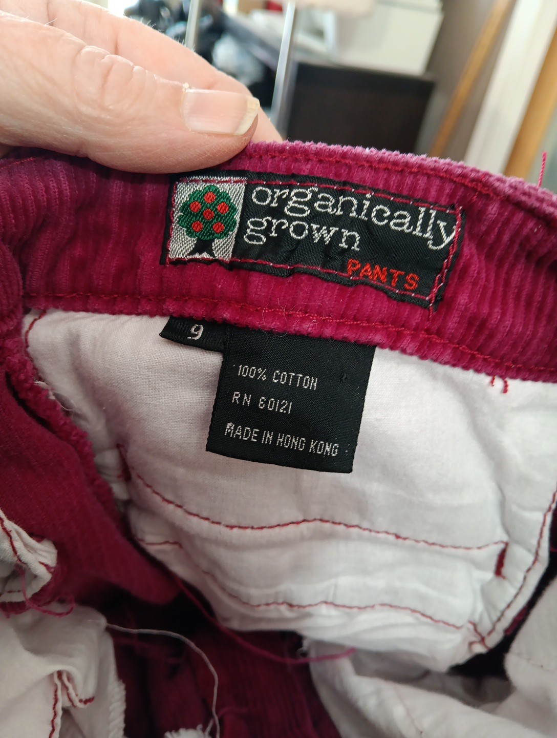 Rare Vintage Corduroy Pants Snap Ankle Organically Grown 80s High Waist 24X29