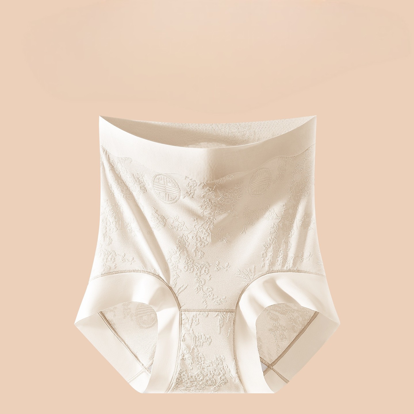Women’s Antique Style High Waist Panties for Women Tummy Control Embroidery Soft