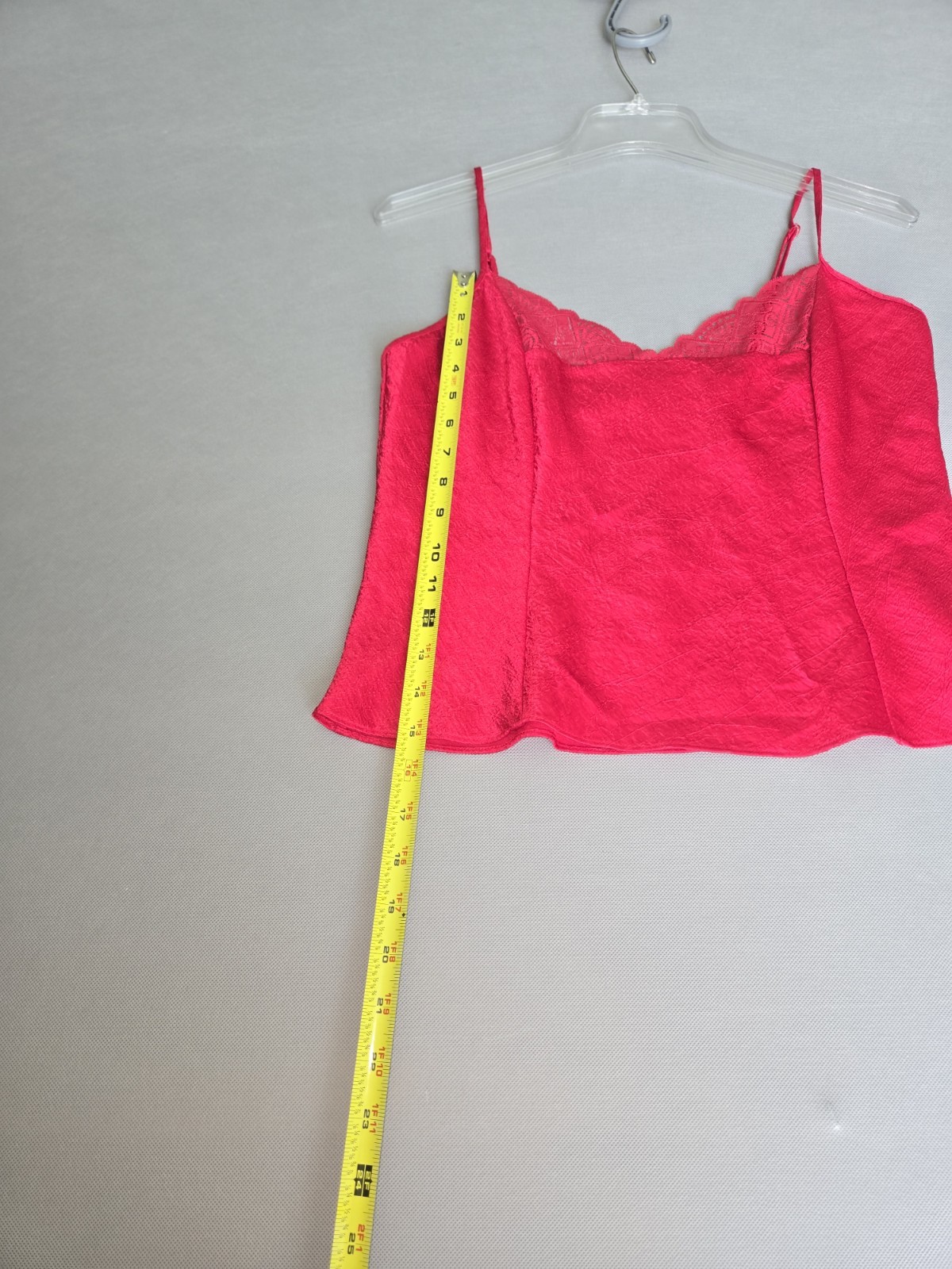 Victoria’s Secret Vintage Red Camisole Tank Top Lace Trim Size M Satin Cami
