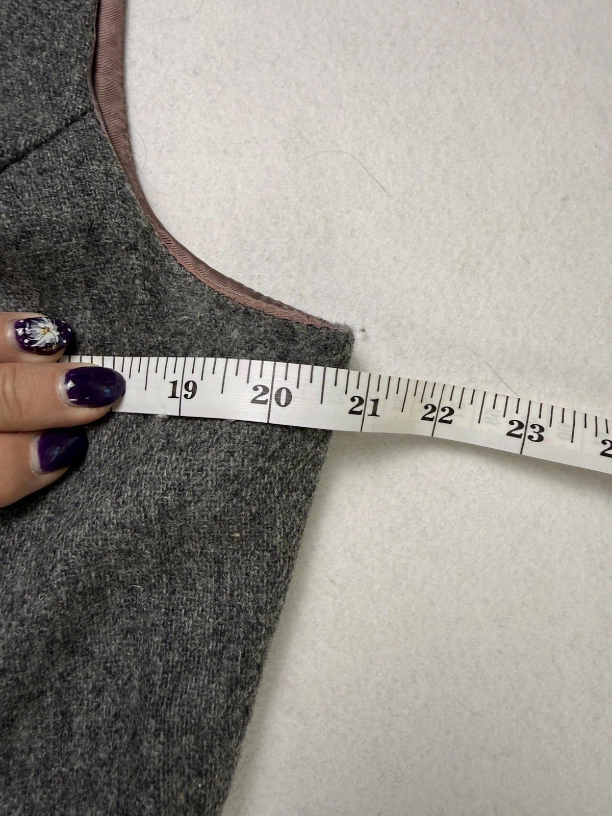 Vtg 60’s Gray Wool Dress College Town of Boston 42 inch bust Collegiate Preppy