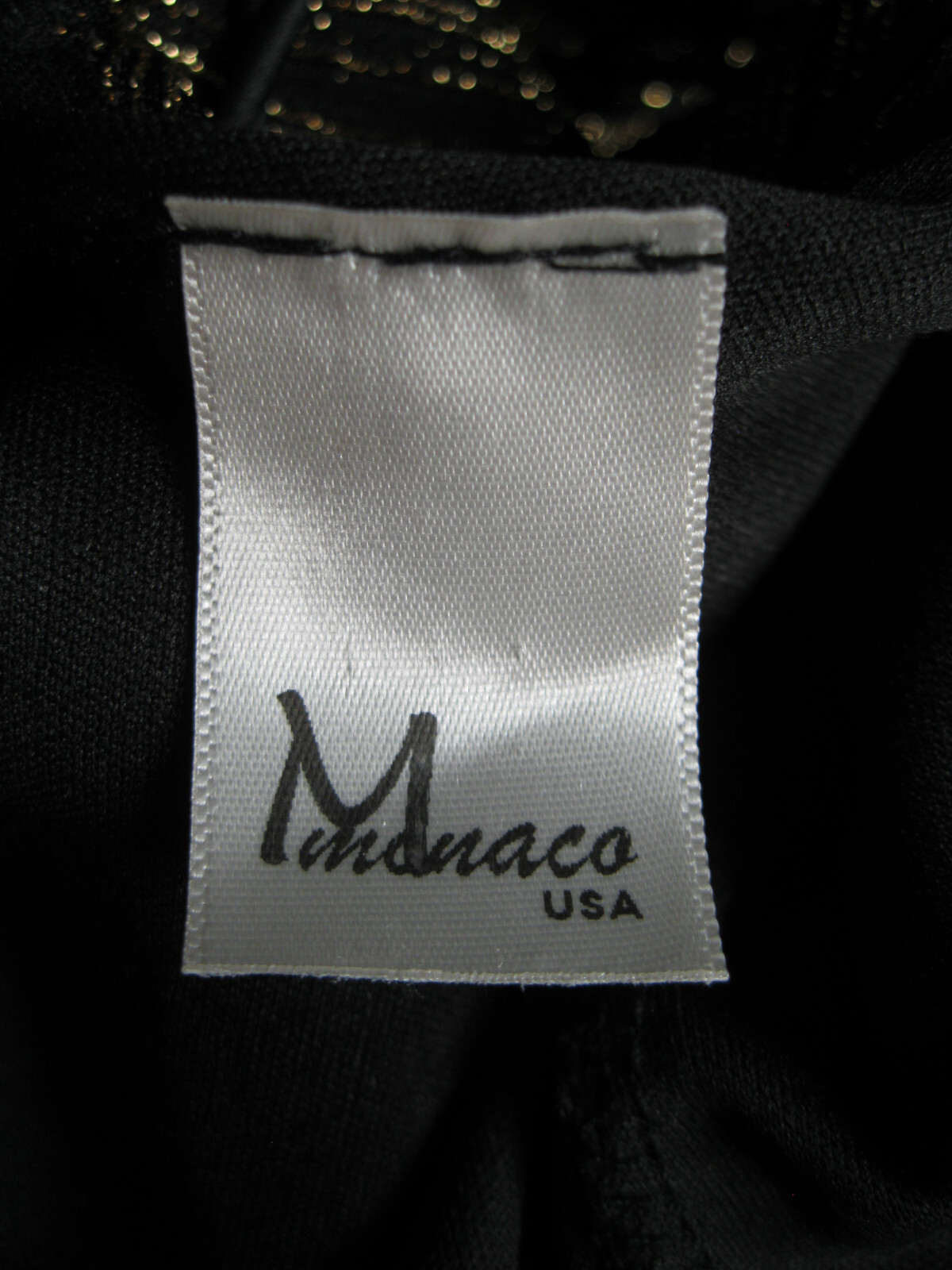 *RARE* Vintage 90’s MONACO Gold Metallic/Black Bodycon Dress SUPER SEXY! WOW! M