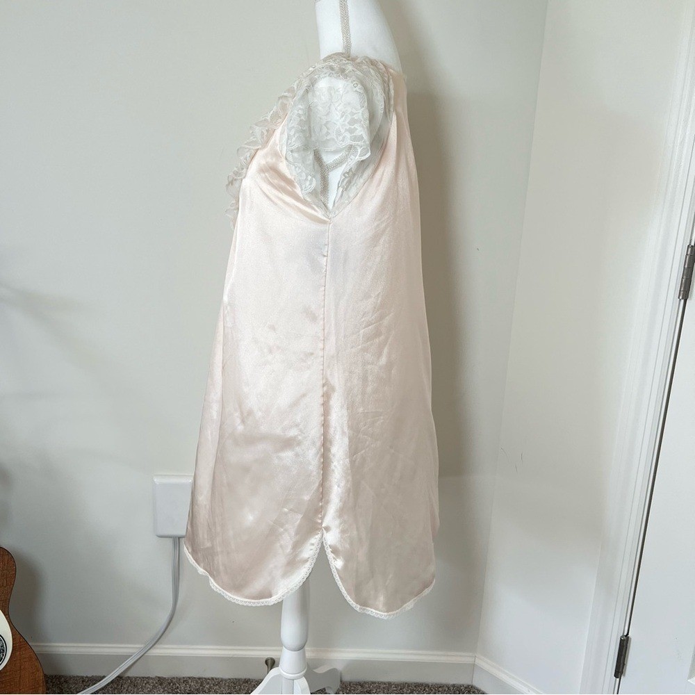 Lily of France Vintage 80-90s Pink Lace Nightgown Slip Soft Girl Ruffle 🌸
