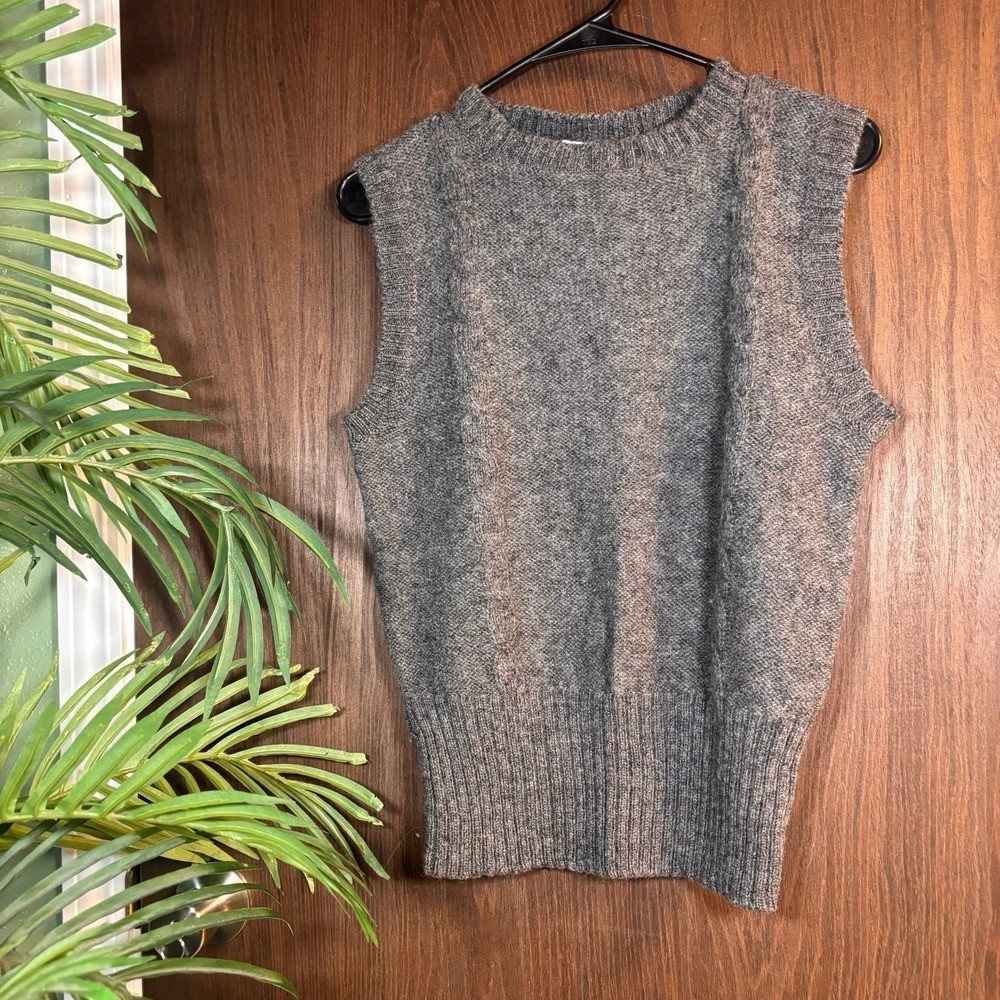 Vintage Jones New York Gray Sweater Vest Wool Blend Grandpa Core Size M