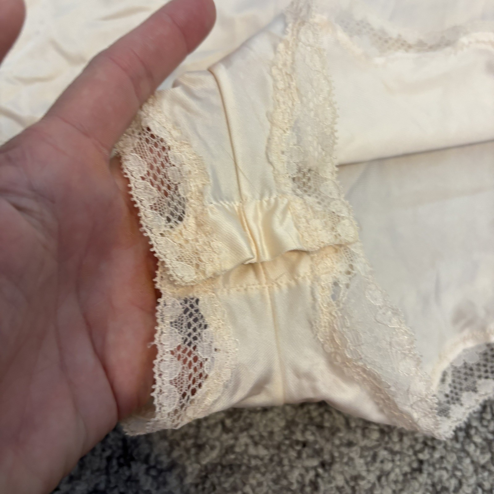 Vintage WONDER MAID NYLON Romper Bodysuit Teddy Lace Chiffon Bridal ~34