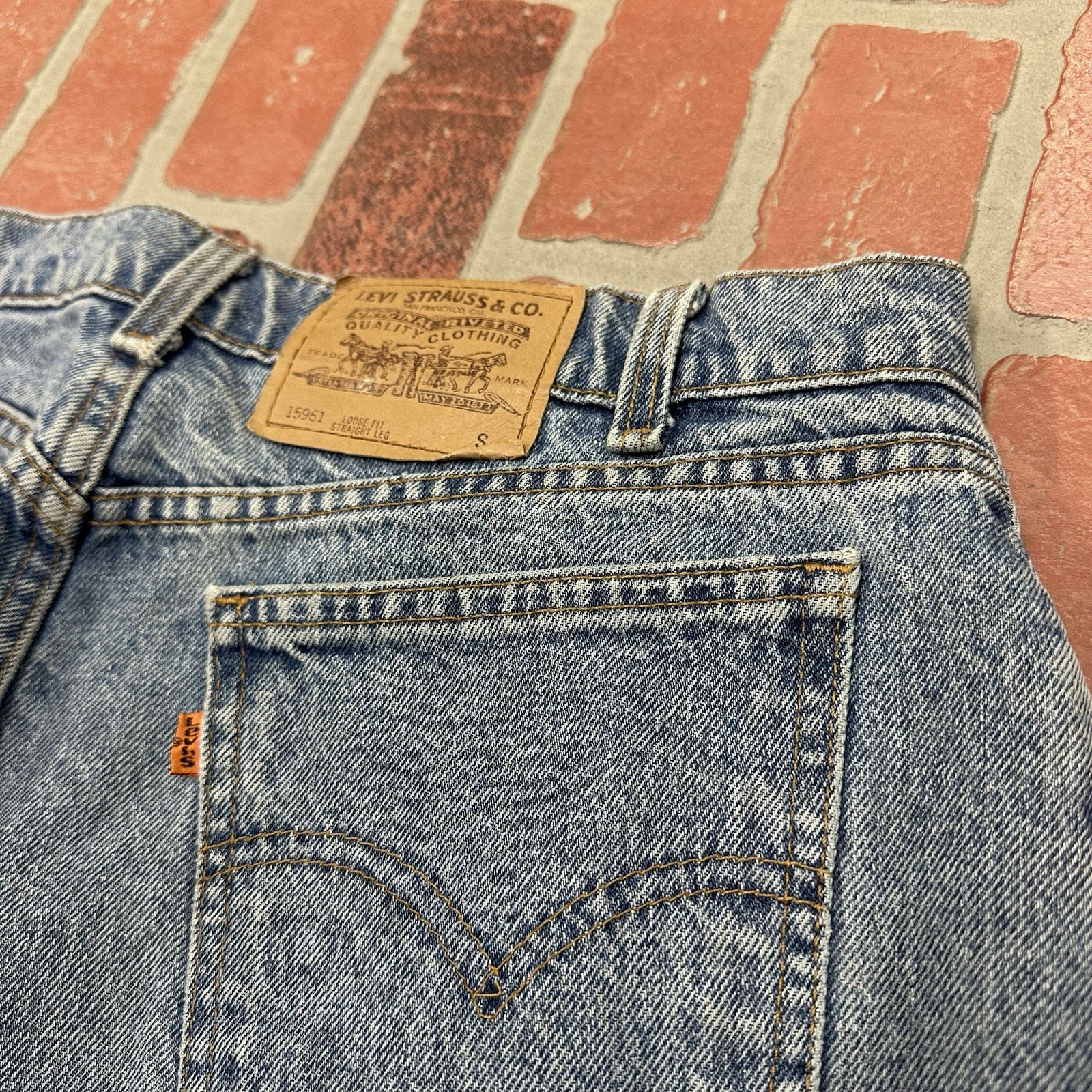 VTG LEVIS ORANGE TAB MEASURES 32X29 LIGHT BLUE DENIM PANT JEANS BLUE WOMEN (33)