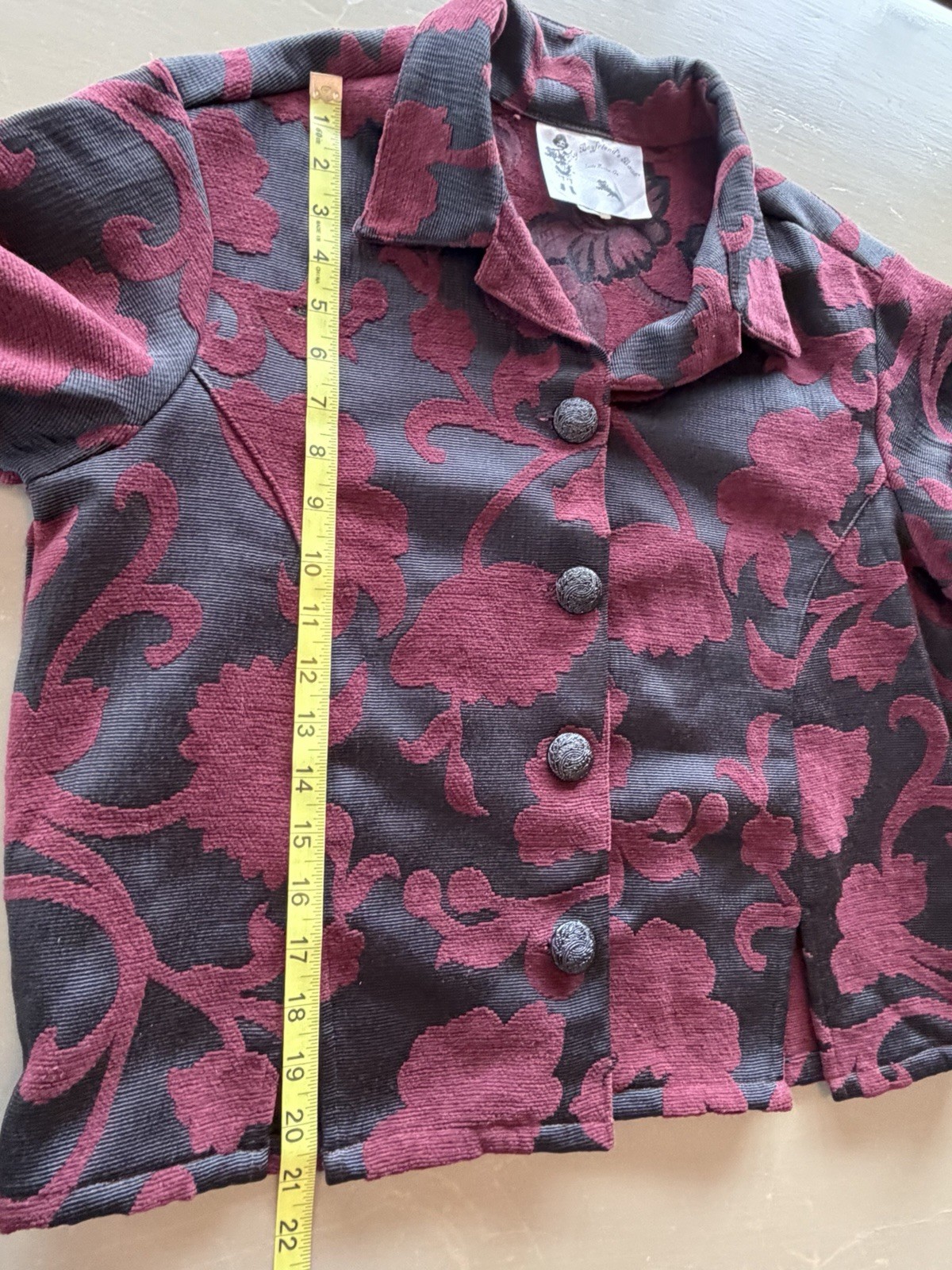 My Boyfriends Back Santa Monica VTG Floral Jacket Sz M Tapestry Ornate Buttons