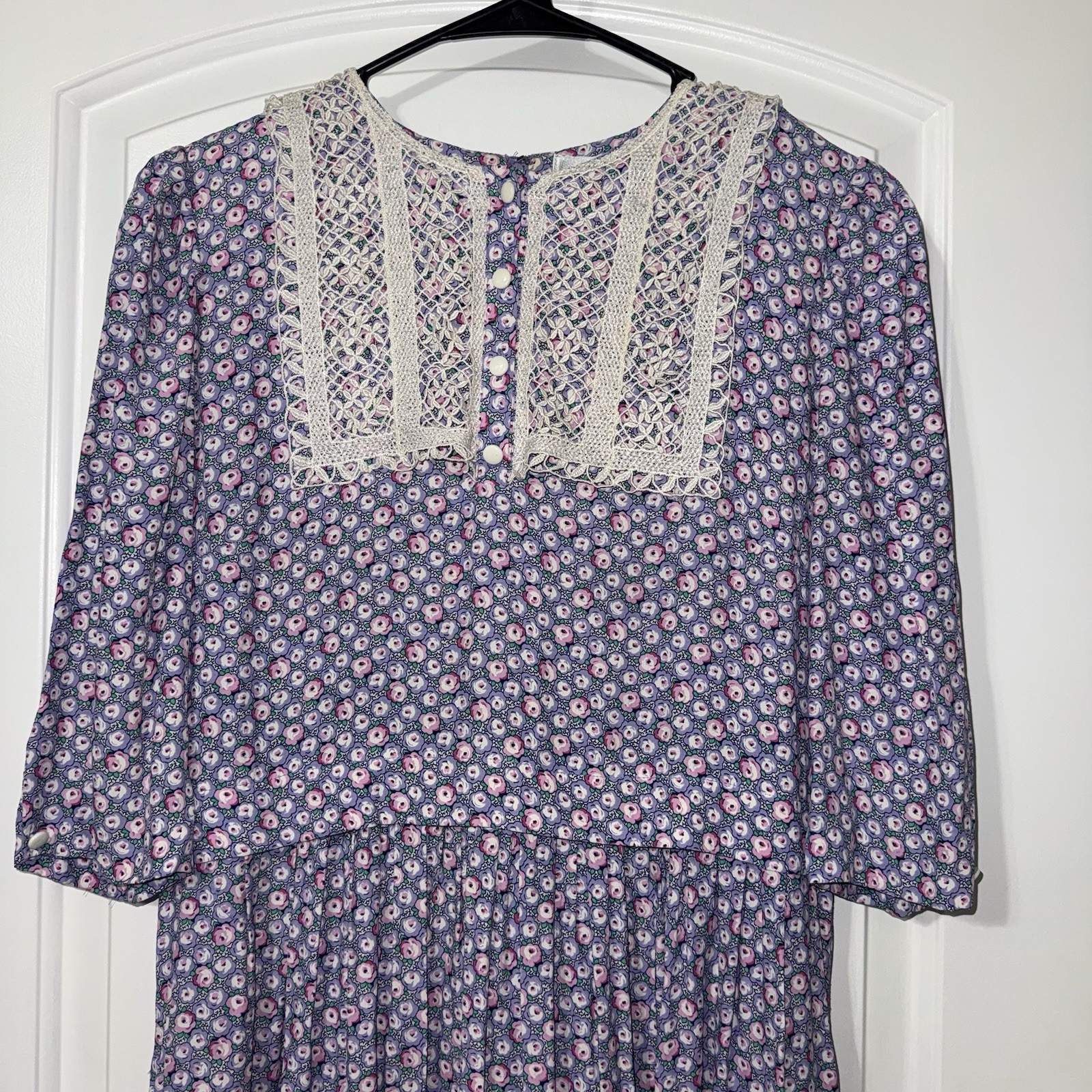 Vintage Jane Schaffhausen Maxi Dress Women’s Size 10 Floral Purple Cottagecore