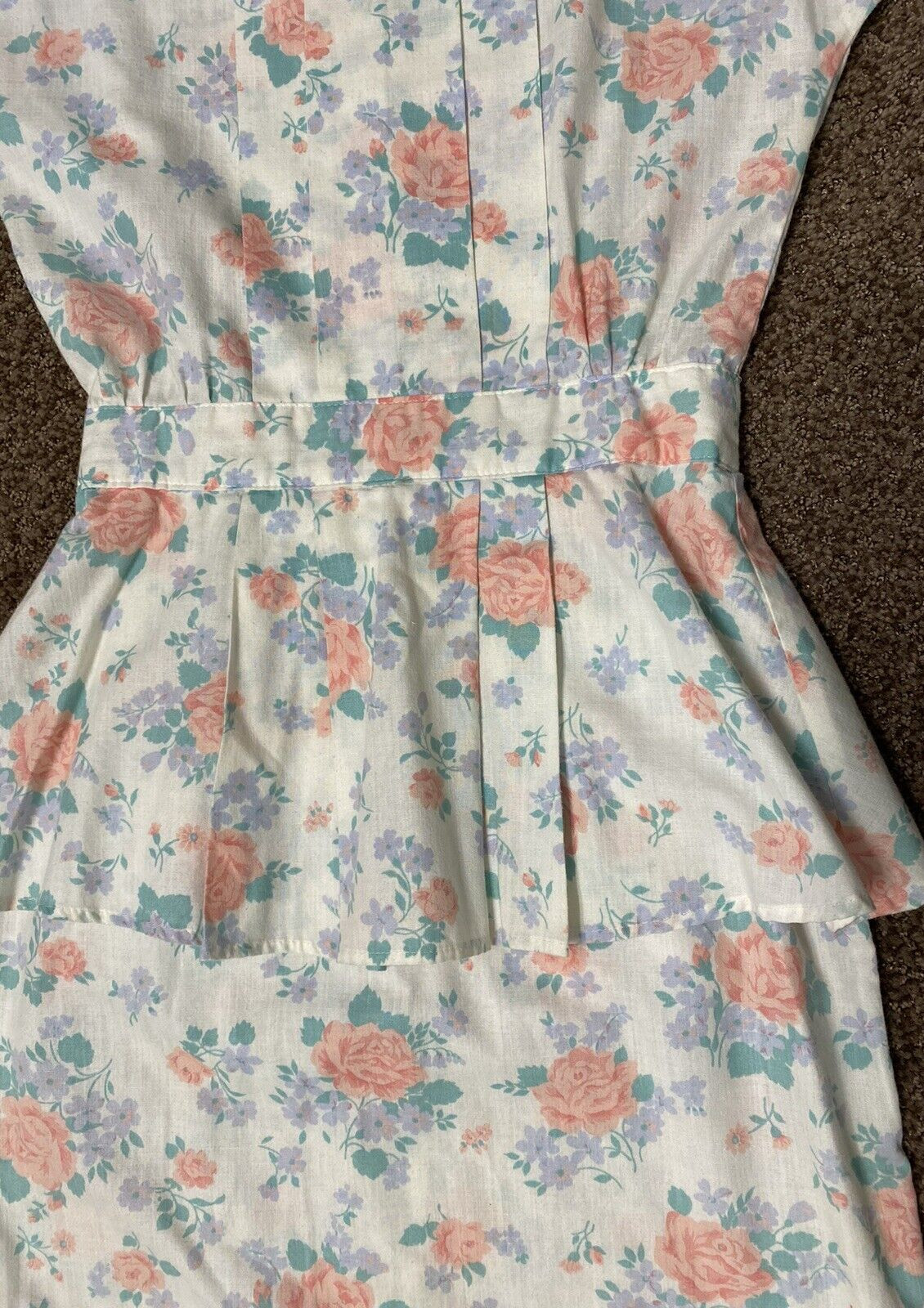 You Too Babes Dress Vintage 1980’s Size 3 Tiered Floral Pleats Shoulder Pads