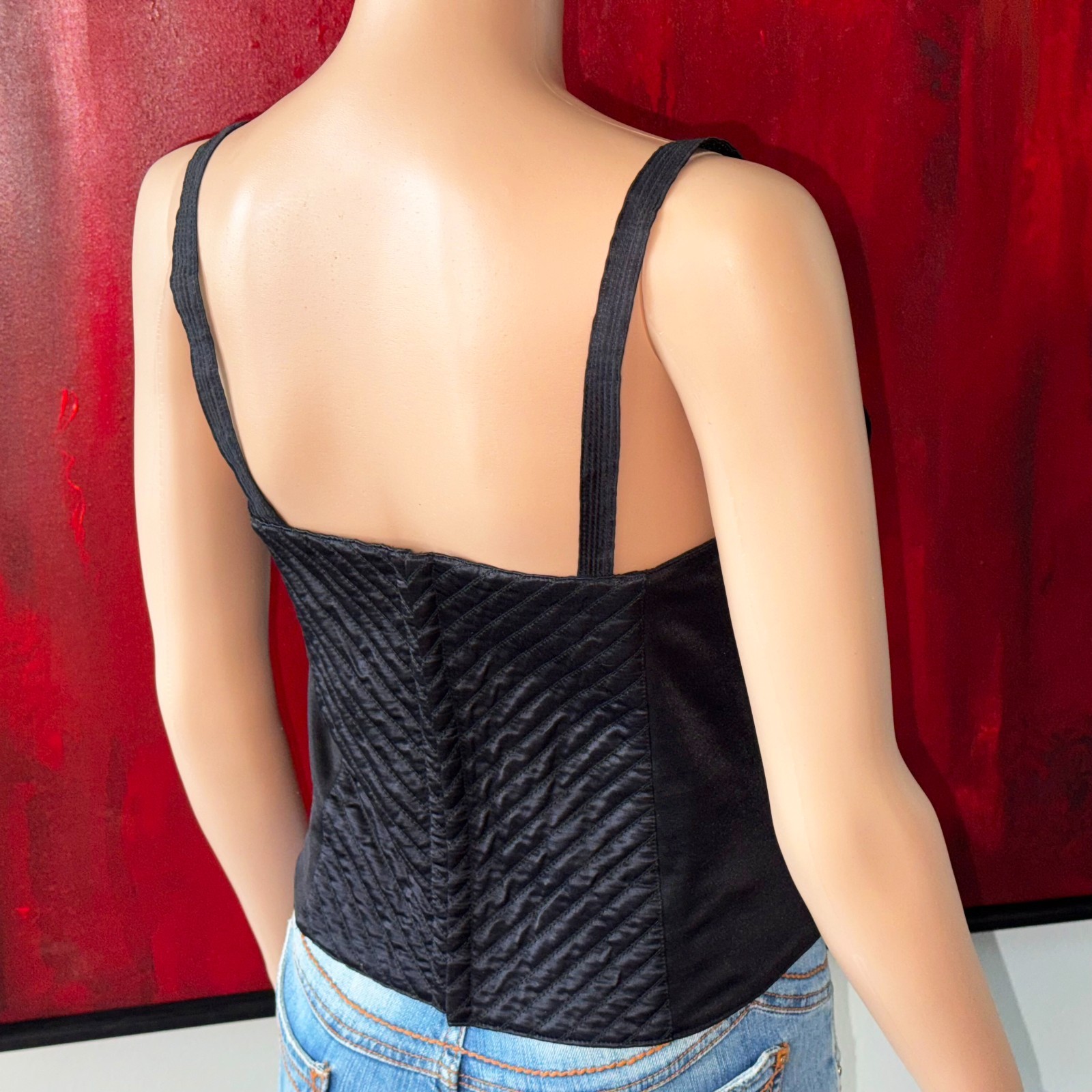 GIANNI VERSACE black Bustier size 46L from S/S 1995 GV VERSATILE COUTURE