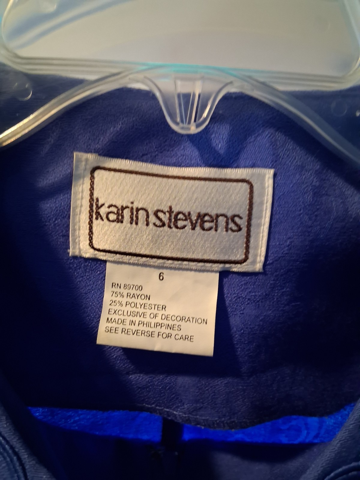 Vintage Periwinkle Blue Karin Stevens 2-Piece Dress and Jacket Set Womens Size 6