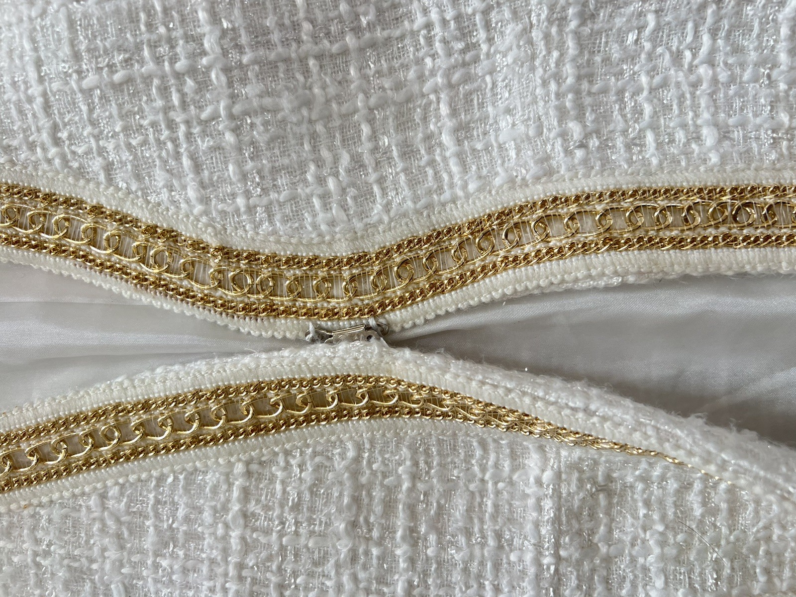 VNTG Elite Champagne White Tweed Blazer Church formal Business Old Money Sz 8