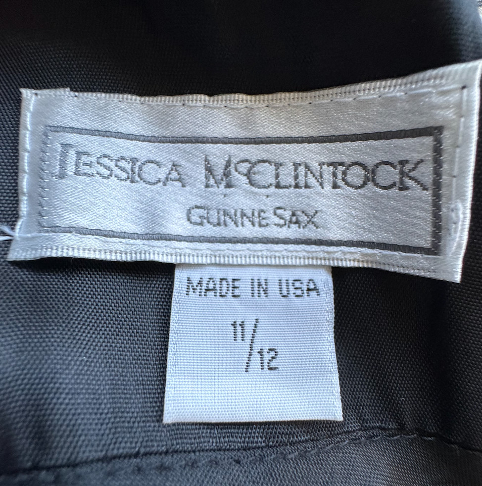 Jessica McClintock vintage 90’s maxi dress gown size 11 12 black long Homecoming