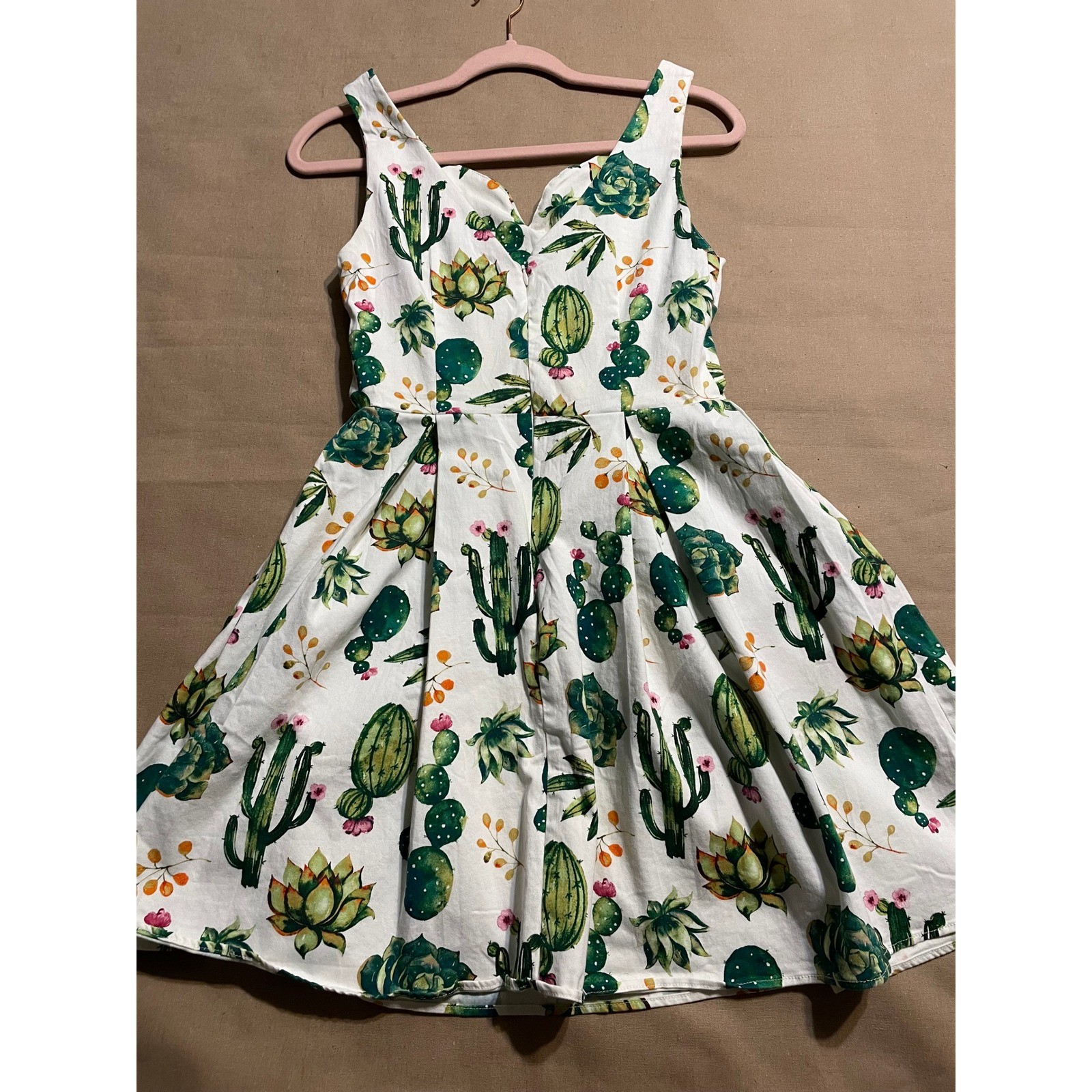 Modcloth IXIA Succulents Cactus Dress Size M Retro Houseplants Gardening Plants
