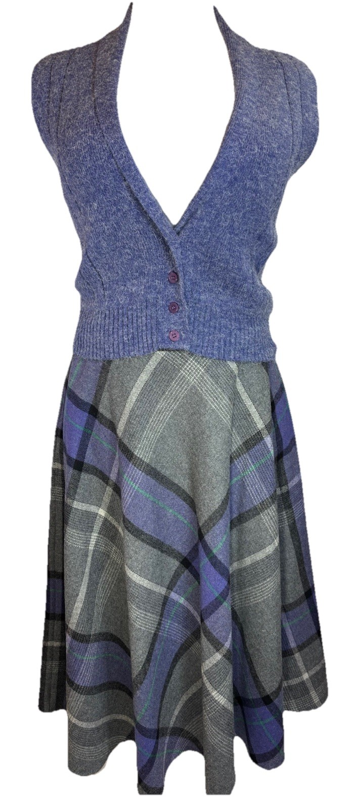 Tan Jay vintage wool blend full skirt with matching vest