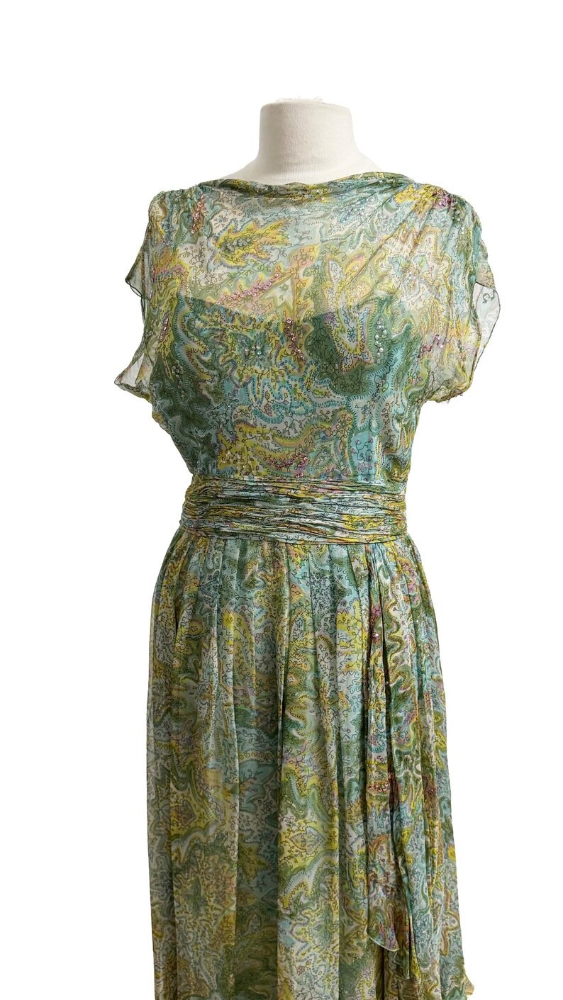 1960s Terry Allen Dress / 1960s Party Dress / 1960s Cocktail Dress / Size Large