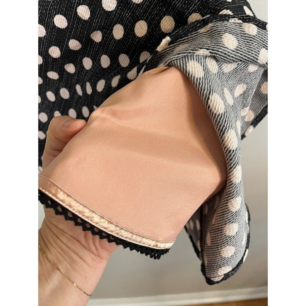 Anthropologie Maeve Polka Dot Dress 0 Black Mini Swing Pinup Retro Preppy 80s