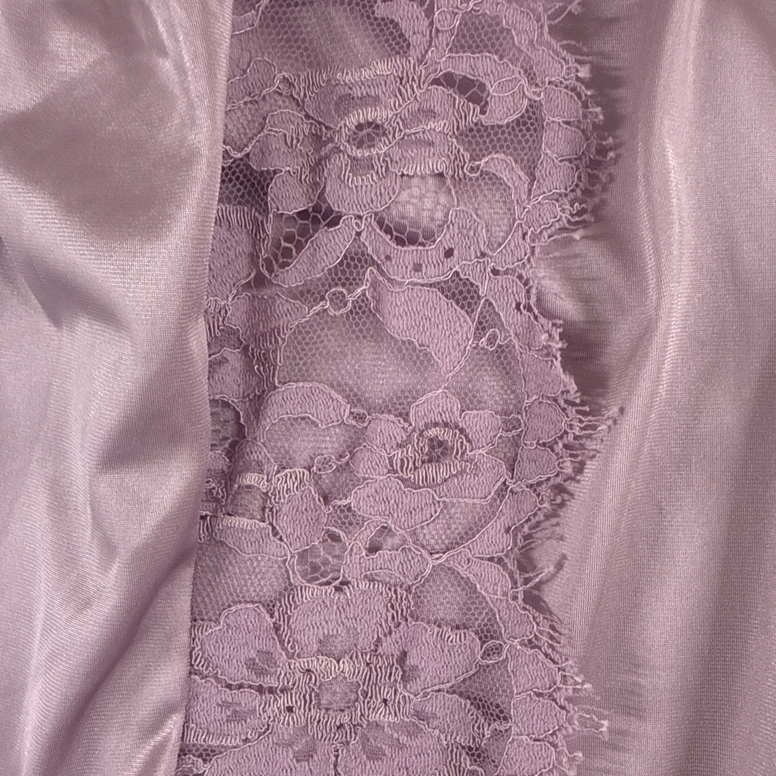 Vtg Half Slip Side Lace Slit XS Union Made Light Purple Lilac 1960s 1970s Pinup