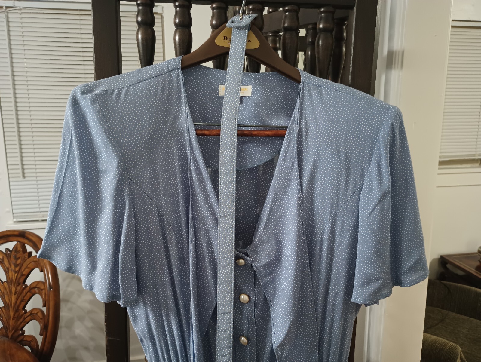 Vintage Brooks Brothers Womans Button Up Dress w/ Belt Size 10 Blue 🔥🔥