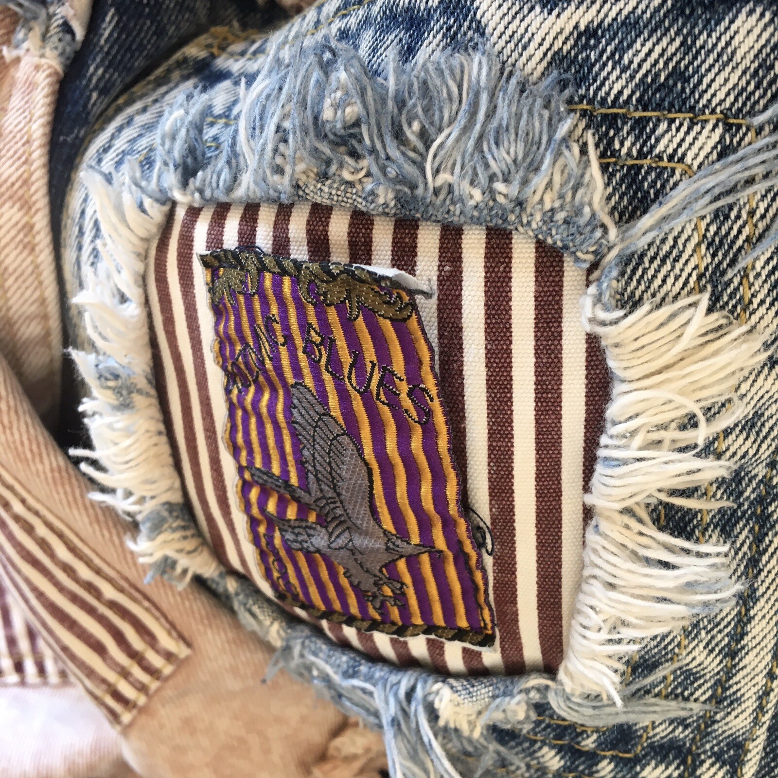 80s Vintage Kozmic Blues Acid Wash Patchwork Jeans 28”